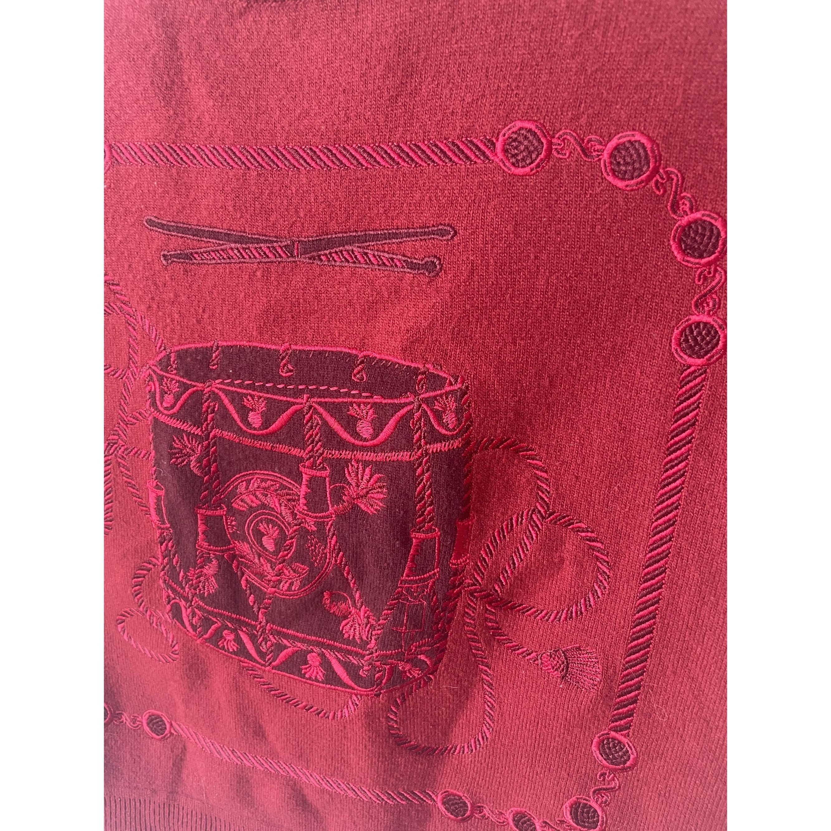 Hermes Hermès Paris Red Wool Short-Sleeve Embroidered Sweater Size 27" / US 4 / IT 40 - 5 Thumbnail