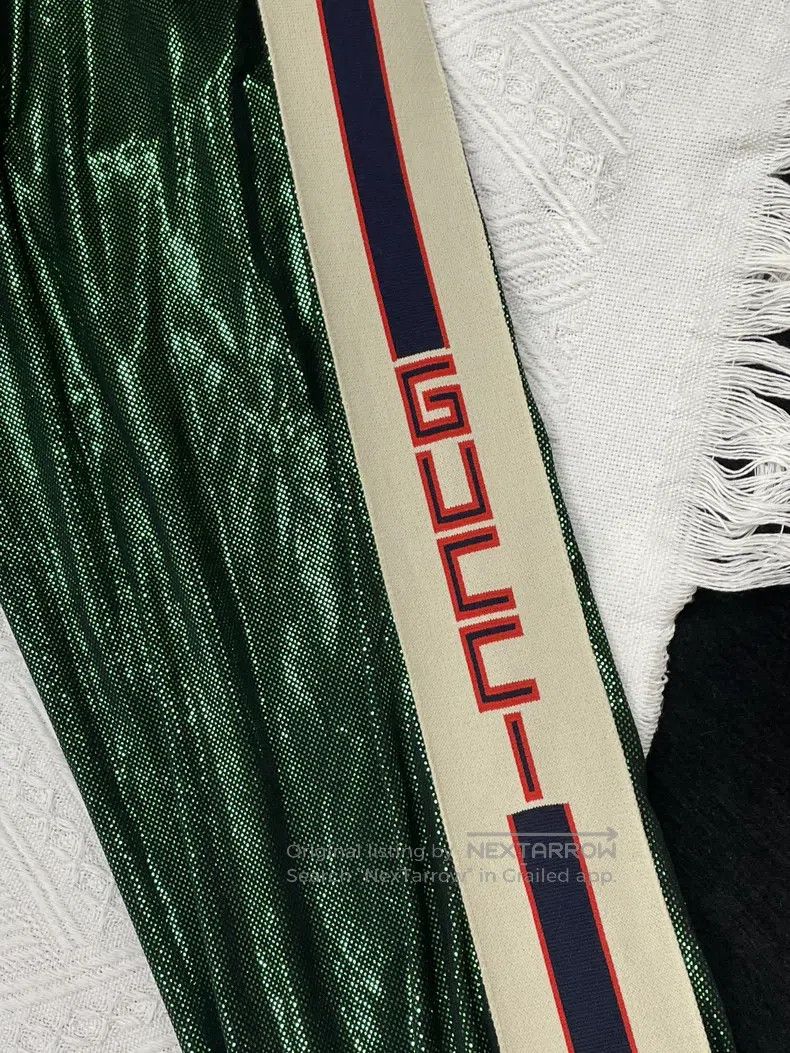 Gucci Gucci SizeXS Green side striped letter logo trousers Size US 27 - 2 Thumbnail