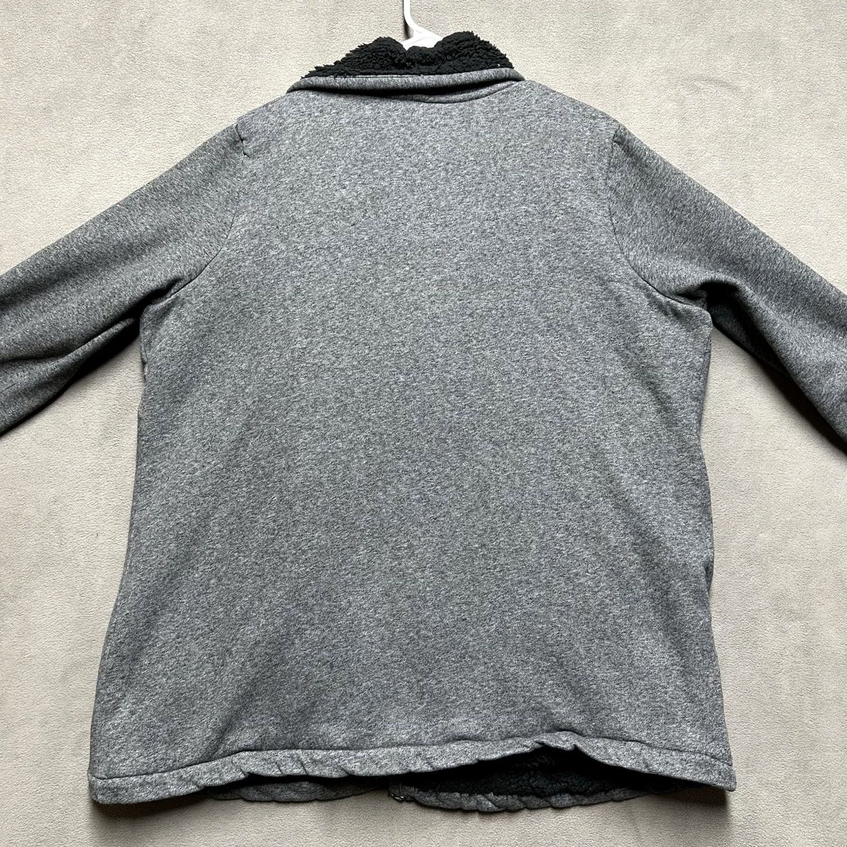 Vintage LL Bean Cardigan Sweater Womens 1X Gray Sherpa Lined Cozy Open Pockets GUC Size XL / US 12-14 / IT 48-50 - 2 Thumbnail
