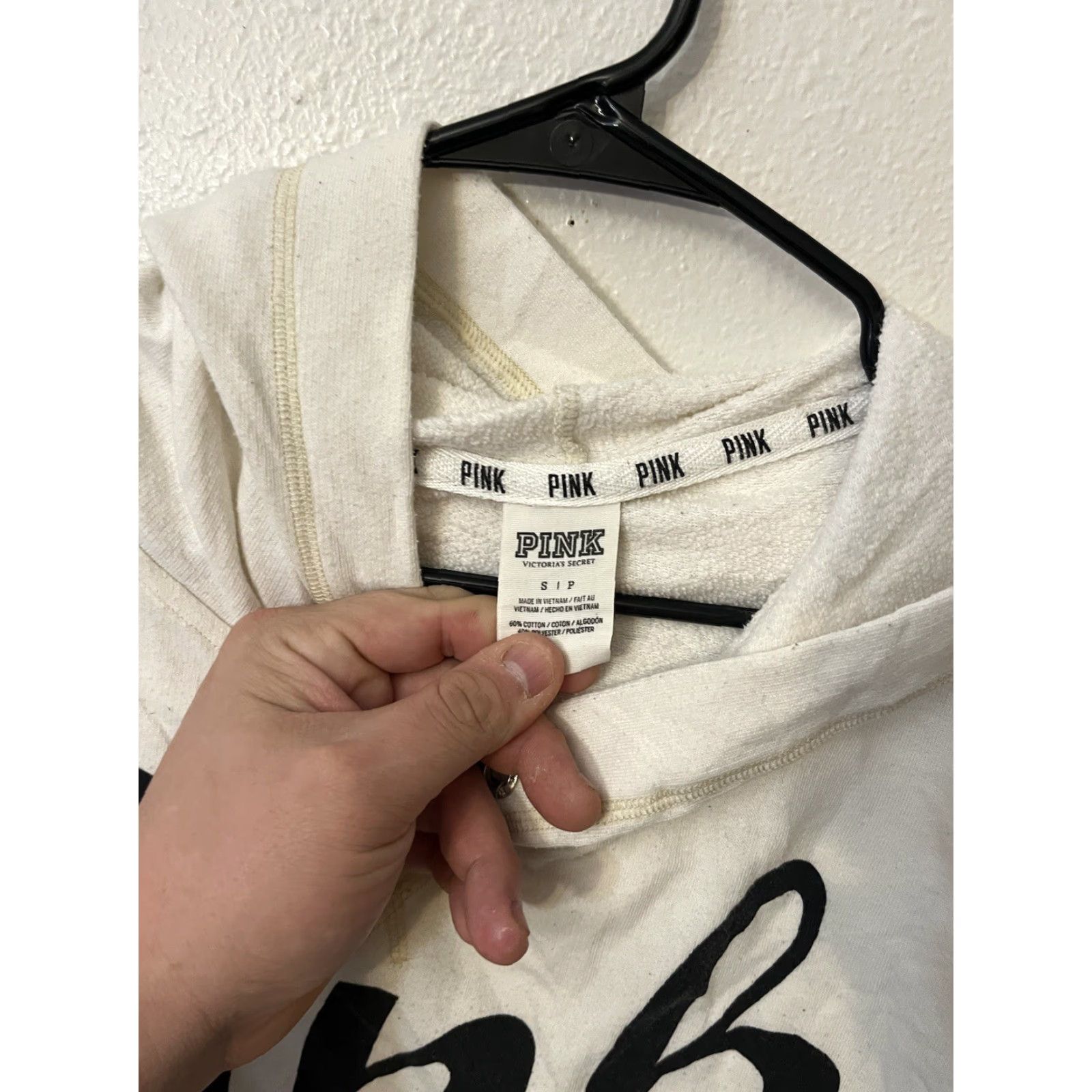 Victoria's Secret VINTAGE Victoria's Secret PINK Hoodie Pullover Women Small White Graphic Logo Fall Winter Casual Size S / US 4 / IT 40 - 3 Thumbnail