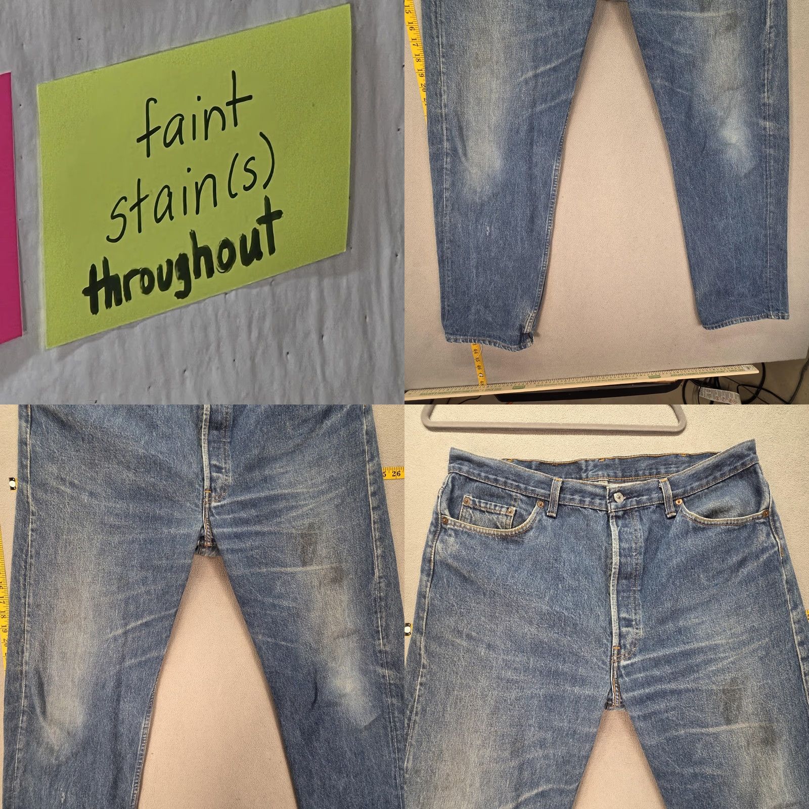 Levi's Levi's 501 Jeans Mens Medium Blue Wash Button Fly Vintage Straight 36x30 Made in USA Mens Jeans 36 Size US 36 / EU 52 - 8 Thumbnail