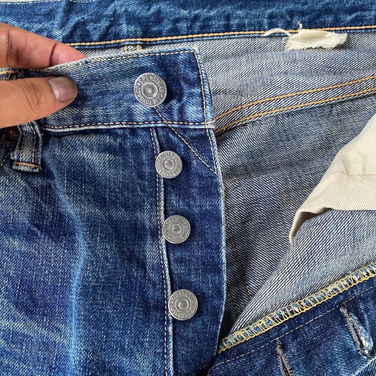 Sugar Cane Vintage Sugar Cane Lot 902 Selvedge Grunge Frayed StarPrint Size US 31 - 12 Thumbnail