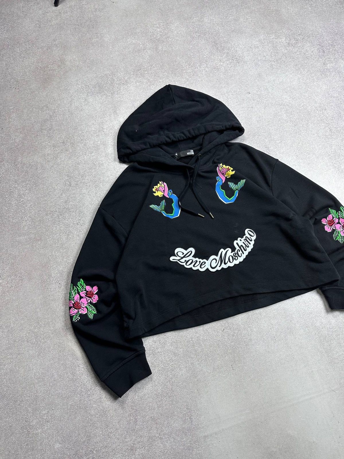 Vintage Love Moschino Marmaids Crop Hoodie