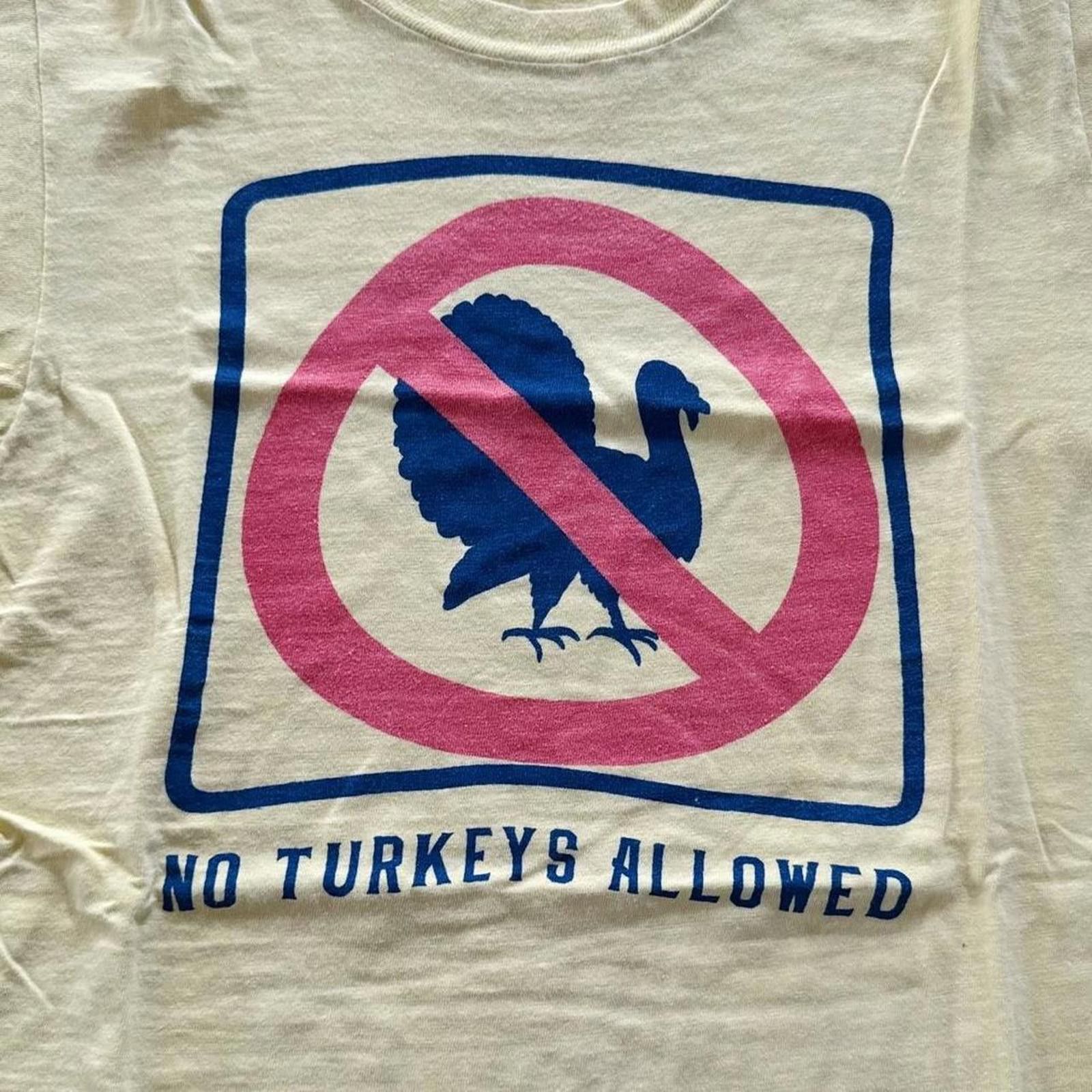 Other Vintage 70s 80s No Turkeys Allowed Tee Thin T Shirt Size US M / EU 48-50 / 2 - 3 Thumbnail