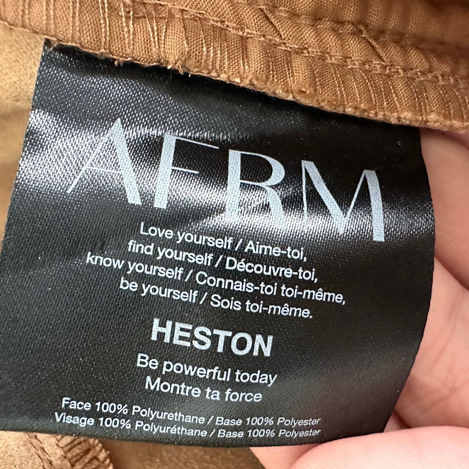 Other AFRM Revolve Heston Faux Camel Leather High Rise Pants 26 Size 26" / US 2 / IT 38 - 11 Thumbnail