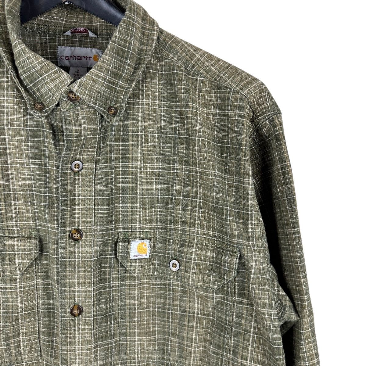 Carhartt Mens Y2K Carhartt Plaid Green Button Down Shirt Size US L / EU 52-54 / 3 - 2 Thumbnail