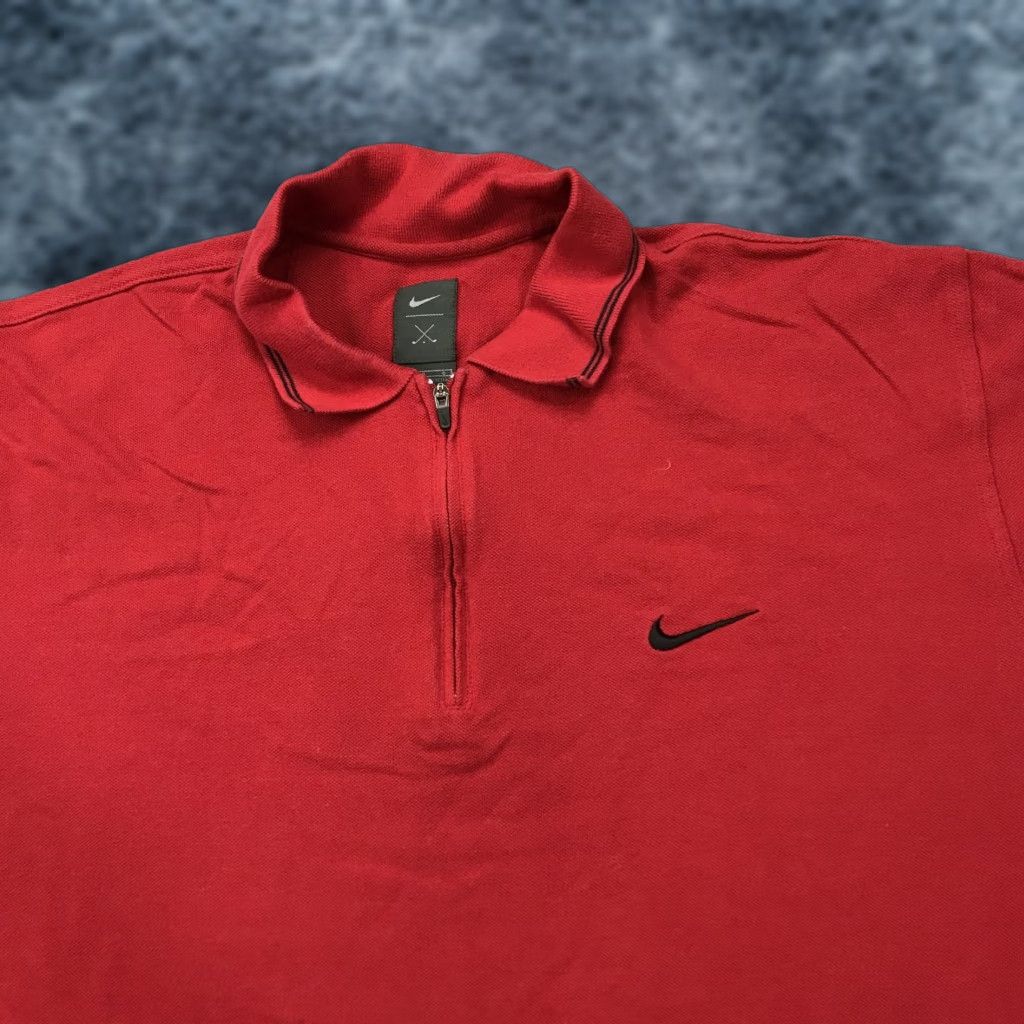 Nike VINTAGE Nike Golf Polo Shirt Mens Large Red 90s Sports 1/4 Zip Polo Shirt Nike Golf Mens Large Red 90s Sports Size US L / EU 52-54 / 3 - 1 Thumbnail