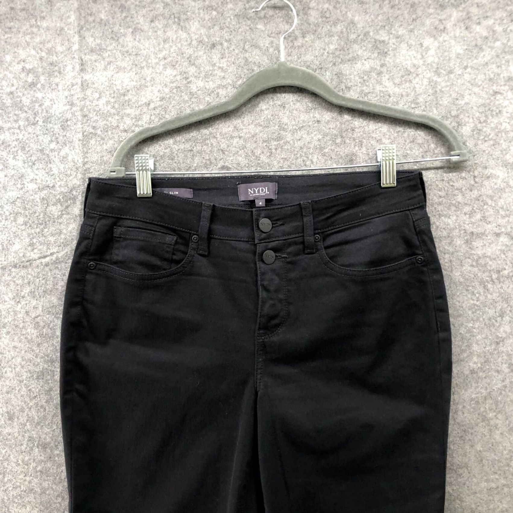 NYDJ NYDJ Sheri Slim Ankle Jeans Womens Size 4 Black Mid Rise Slimming Lift Tuck Denim Cotton Blend Jeans 27in Inseam Womens Size 27" / US 4 / IT 40 - 3 Thumbnail