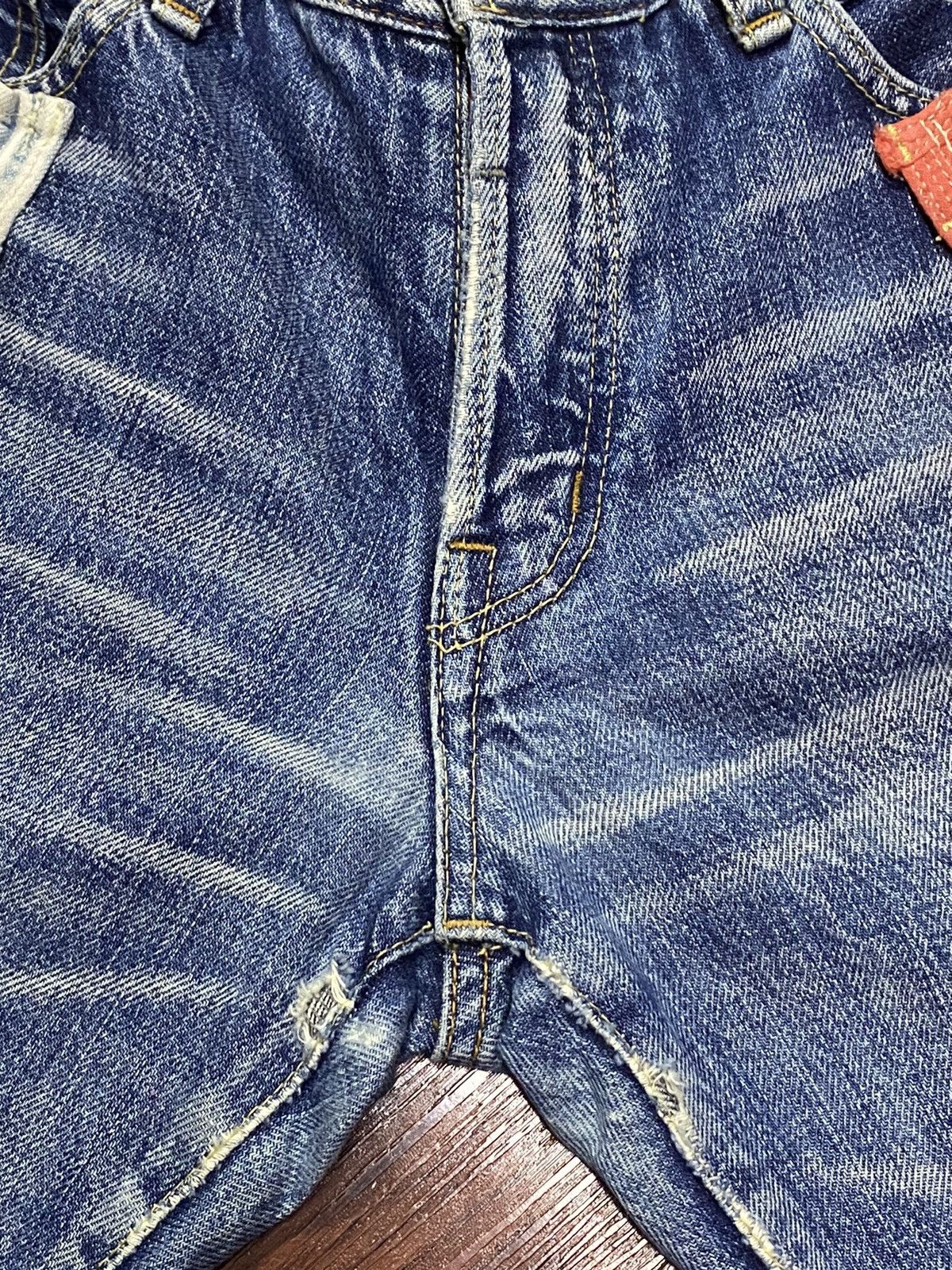 Vintage Vtg Japanese Denim Dungaree Selvedge Faded Wash Loose Jeans Size US 31 - 12 Thumbnail
