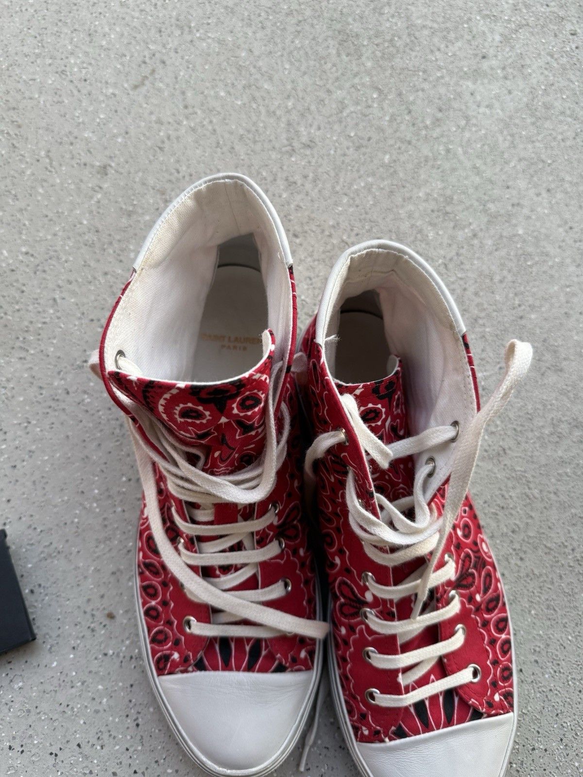 Saint Laurent Paris Saint Laurent Canvas Bedford Bandana Mens High Top Sneakers Size US 9 / EU 42 - 15 Thumbnail