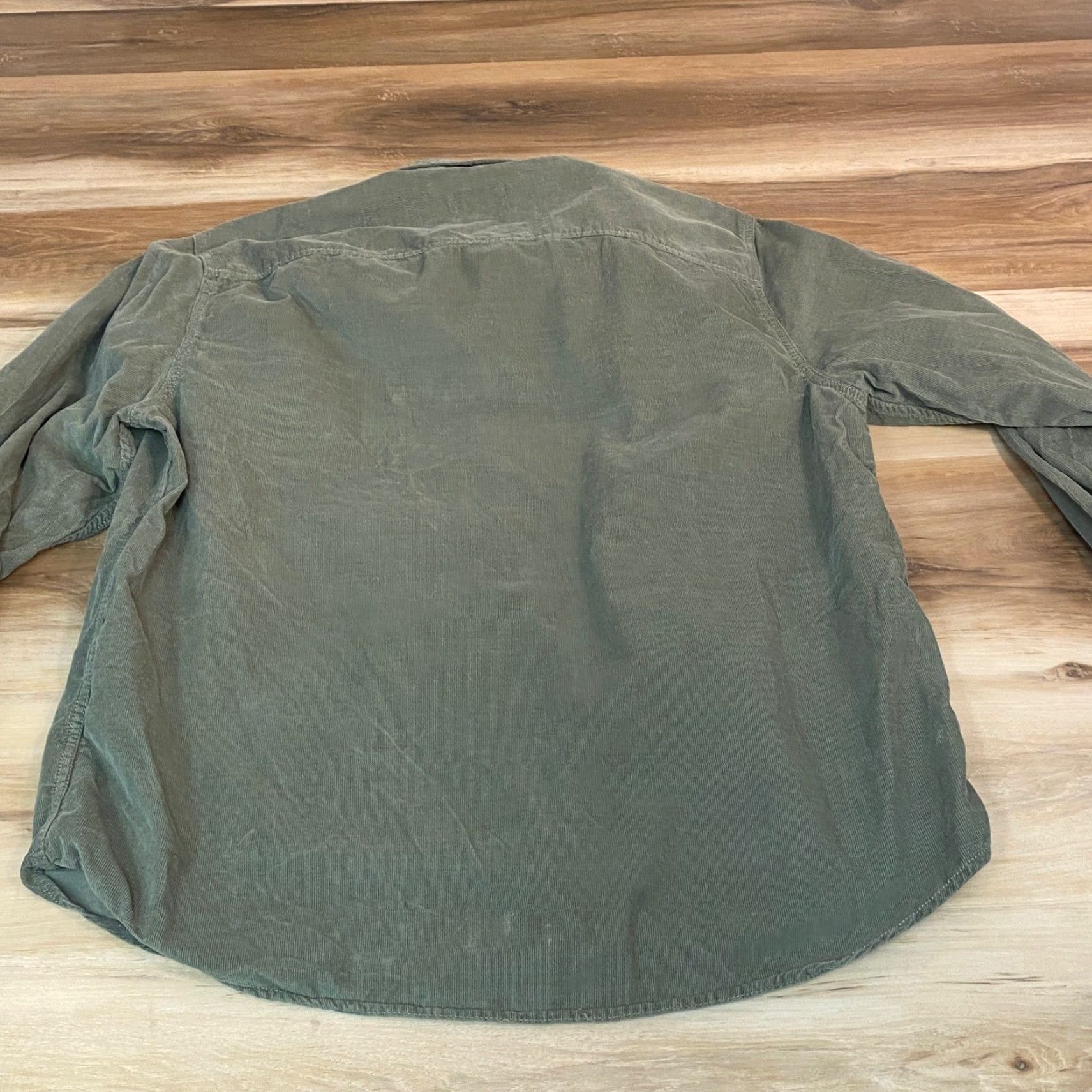 George George Shirt Long Sleeve Corduroy Button-Up Men Large Green Casual Work Size US L / EU 52-54 / 3 - 7 Thumbnail