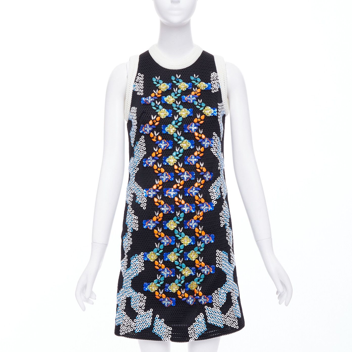 Peter Pilotto PETER PILOTTO 2013 Runway bead embellished mesh mini dress UK8 S Size S / US 4 / IT 40 - 1 Thumbnail