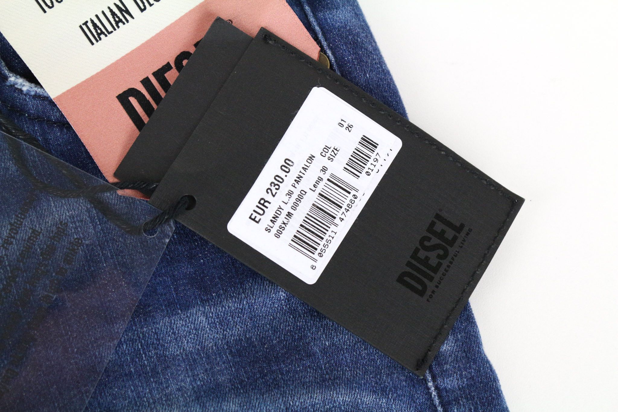 Diesel SLANDY 0090Q W26/L30 Blue Stretch Jeans 70947 Size 26" / US 2 / IT 38 - 6 Thumbnail