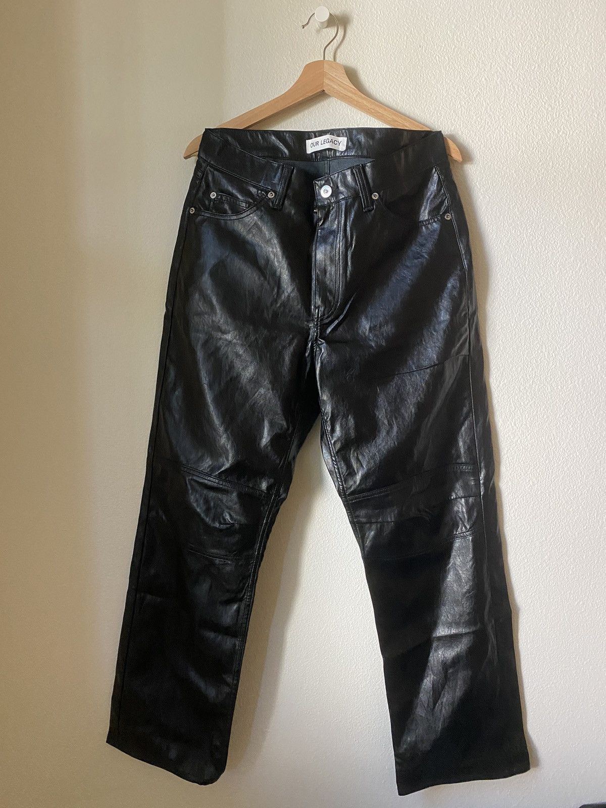 Pre-owned Our Legacy Fake Leather Pants Formal Cut