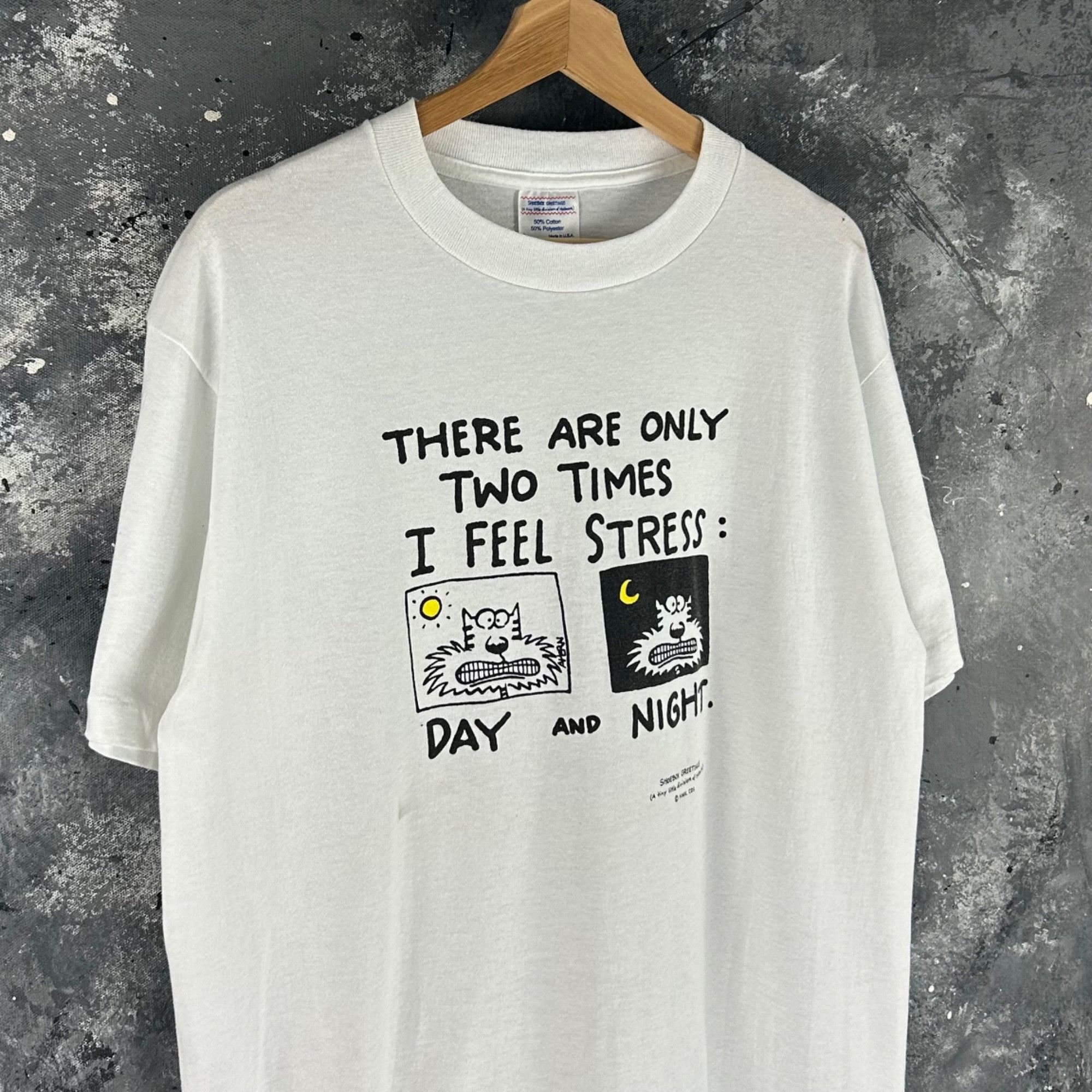 Other Vintage 1990’s Stressed cat humor shirt Size US L / EU 52-54 / 3 - 2 Thumbnail