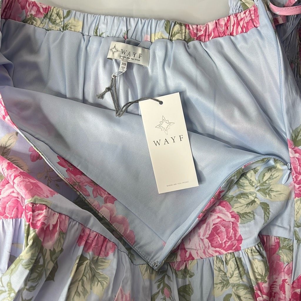 Other NWT WAYF Smock Tube Top and Maxi Tiered Skit Set Floral (011) Size XS / US 0-2 / IT 36-38 - 16 Thumbnail