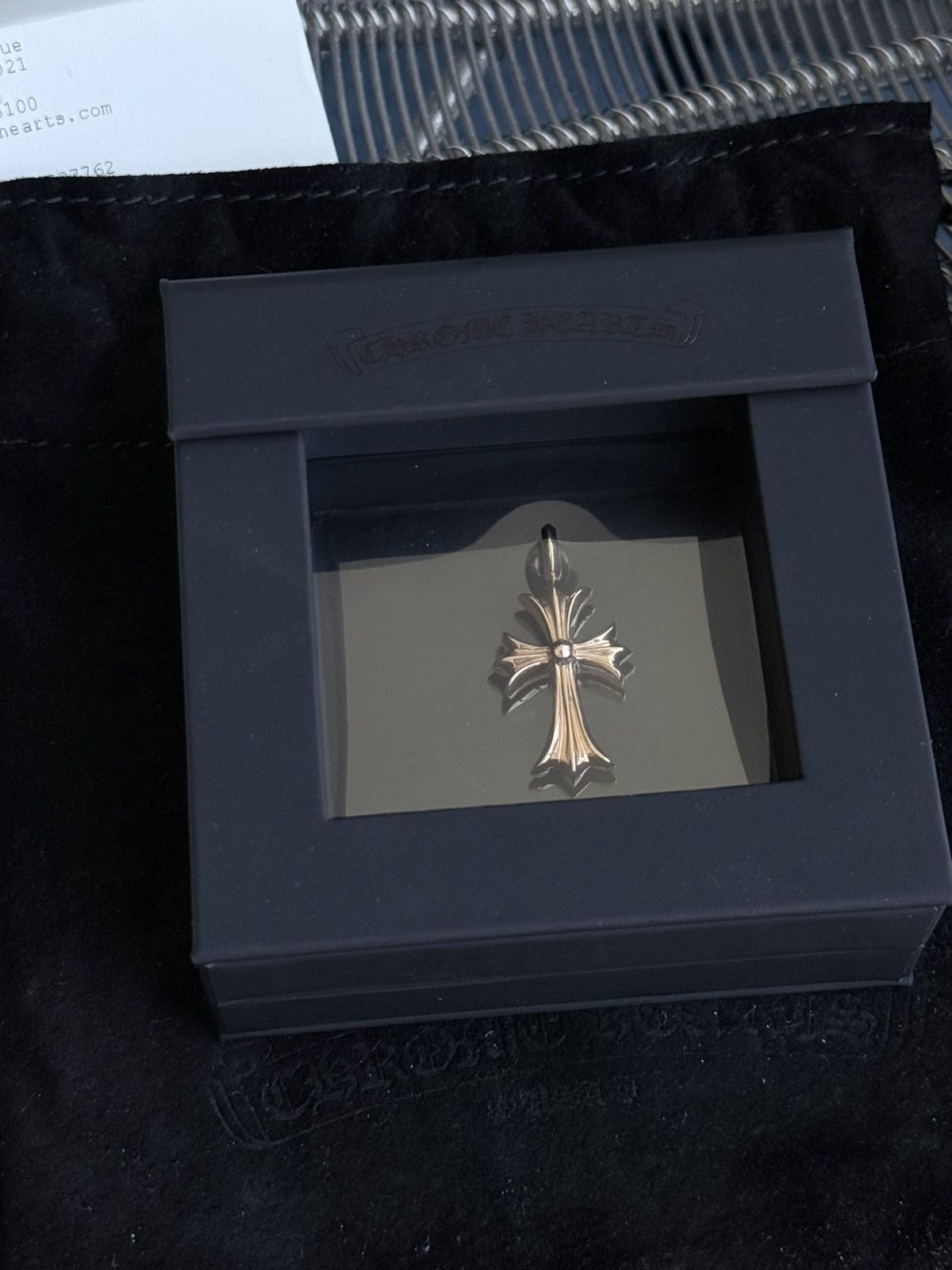Chrome Hearts Yellow gold tiny fat cross with ruby stone Size ONE SIZE - 4 Thumbnail