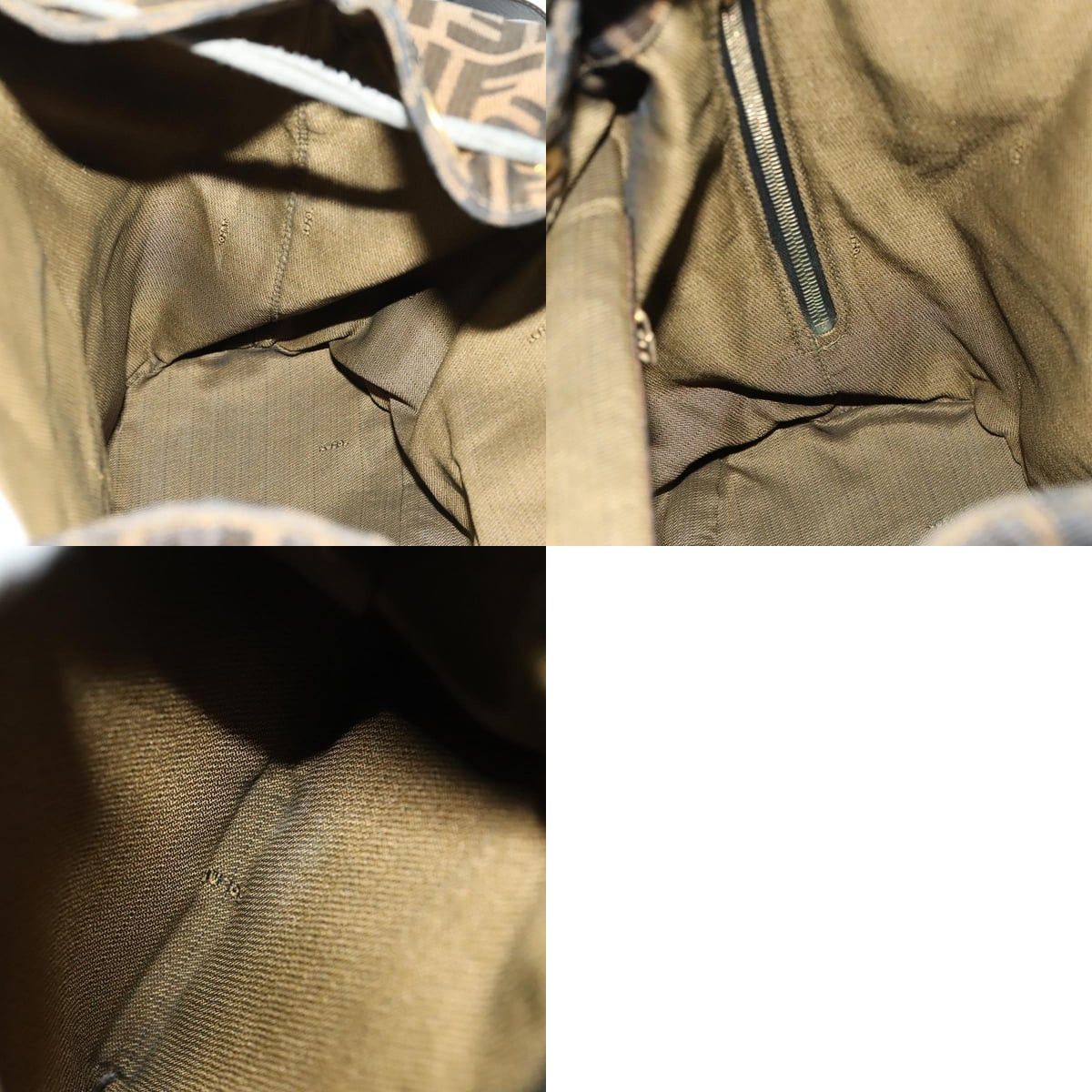 FENDI Zucca Canvas Backpack Black Brown Gold