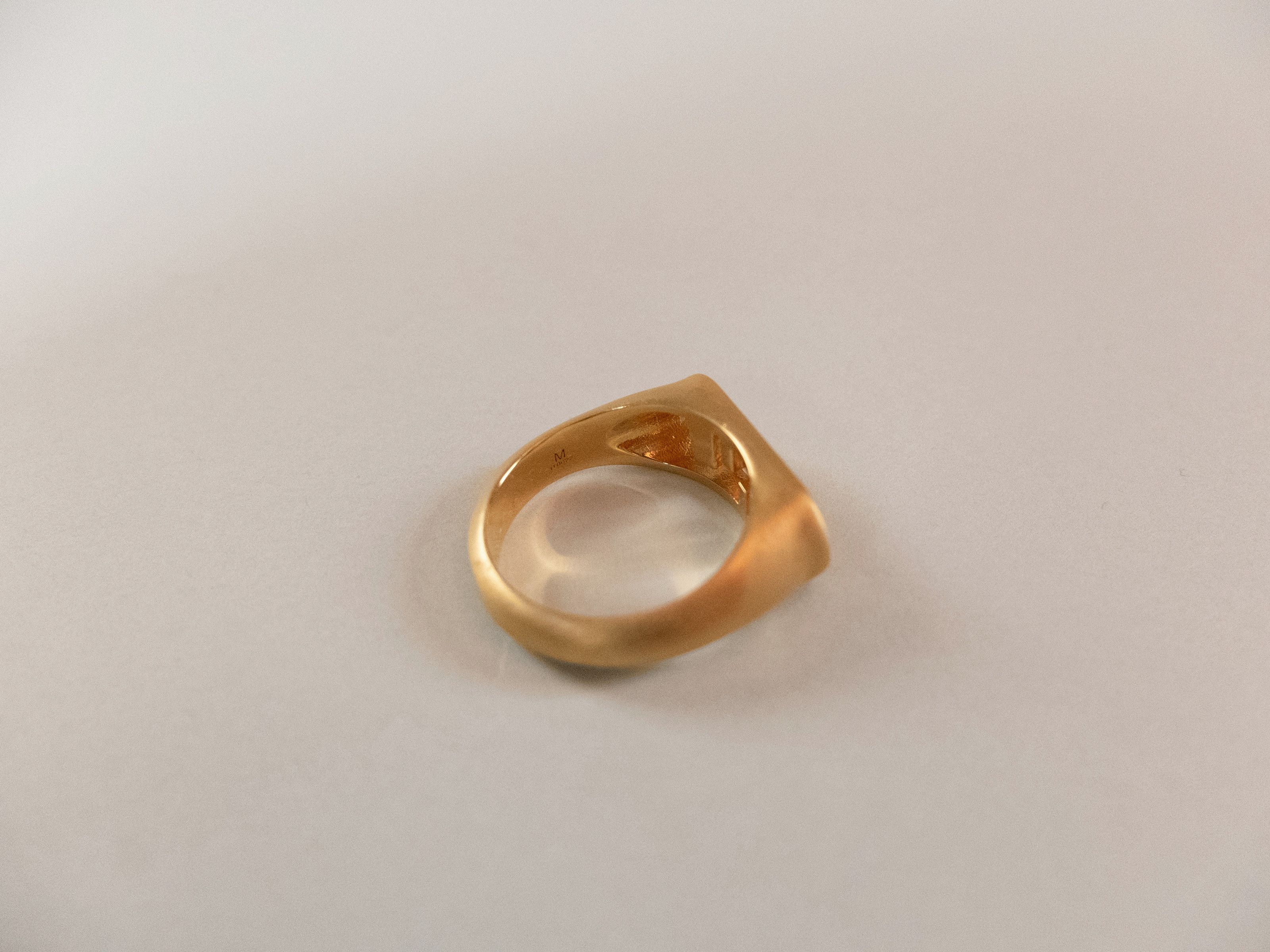 Fendi FENDI O'Lock satin gold tone metal FF ring Medium authentic Size ONE SIZE - 5 Thumbnail
