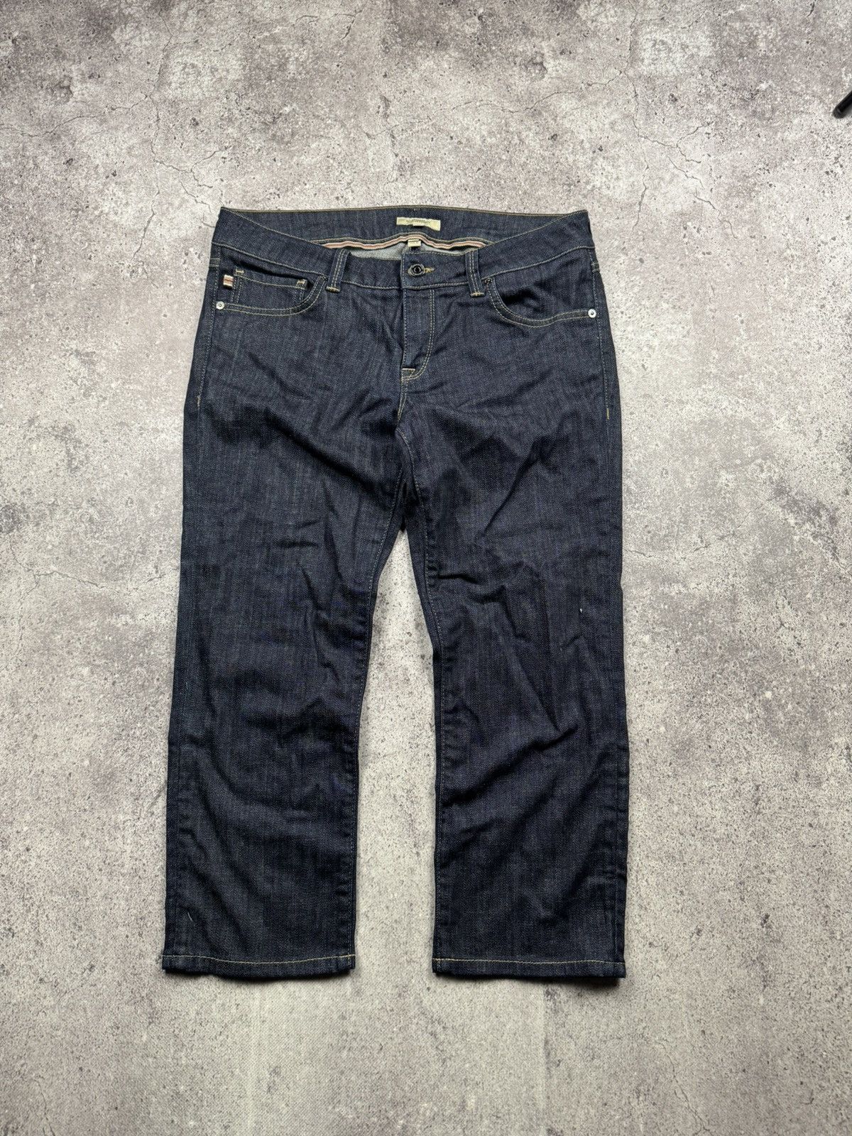 Burberry London Denim Y2K Capri Cropped Pants Luxury Rare
