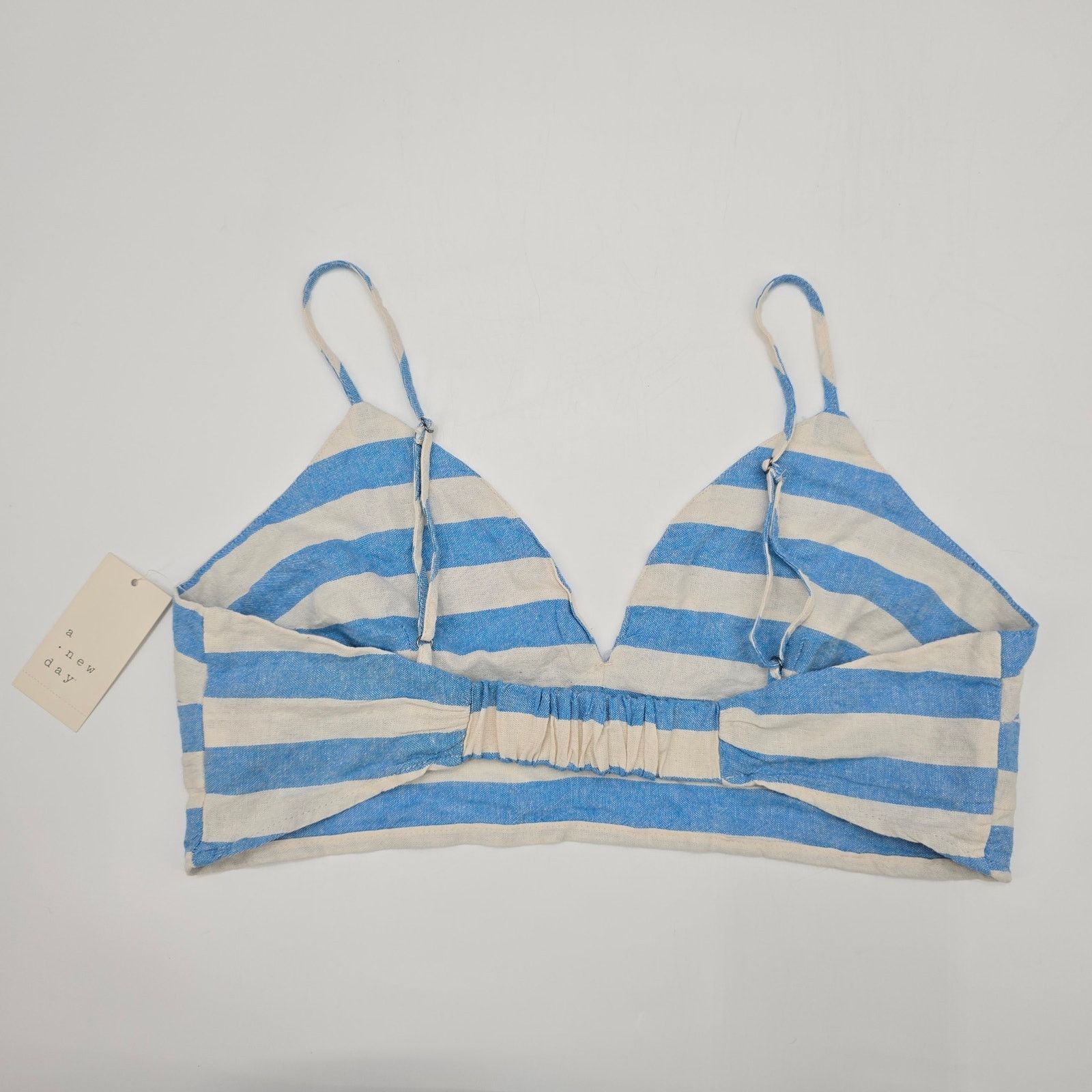 Other A New Day Blue & White Linen Bikini Top Crop Bra Tank Top L Size L / US 10 / IT 46 - 4 Thumbnail