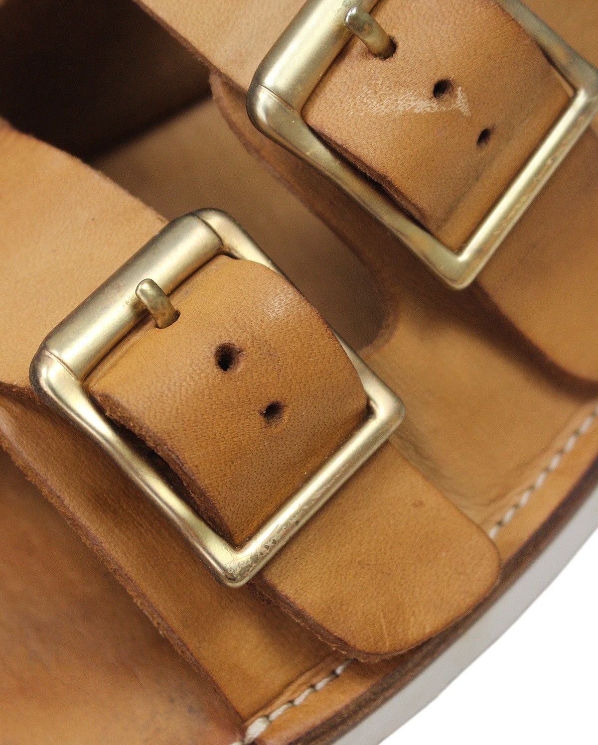 Designer × Japanese Brand × Vintage SS2018 WITH AGINGCCC DOUBLE BUCKLE LEATHER SANDALS Size US 8 / EU 41 - 5 Thumbnail
