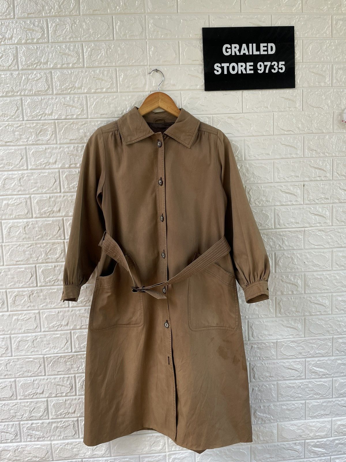 Japanese Brand Vintage YvesSaintLaurent Trench Coat Jacket Size US S / EU 44-46 / 1 - 1 Thumbnail