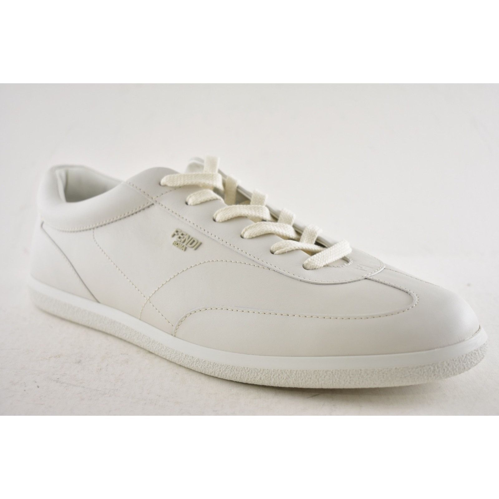 Fendi Fendi Light Bianco White Leather Low Top Sneakers US 13 Size US 13 / EU 46 - 4 Thumbnail