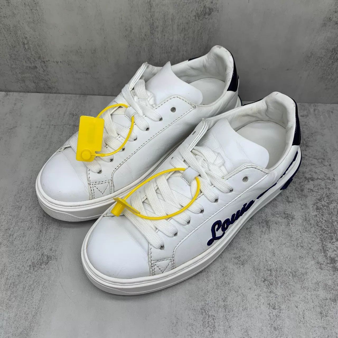 Louis Vuitton Lv Time Out White Blue Embroidered Sneaker 35 95 New Size US 4.5 / IT 34.5 - 1 Thumbnail