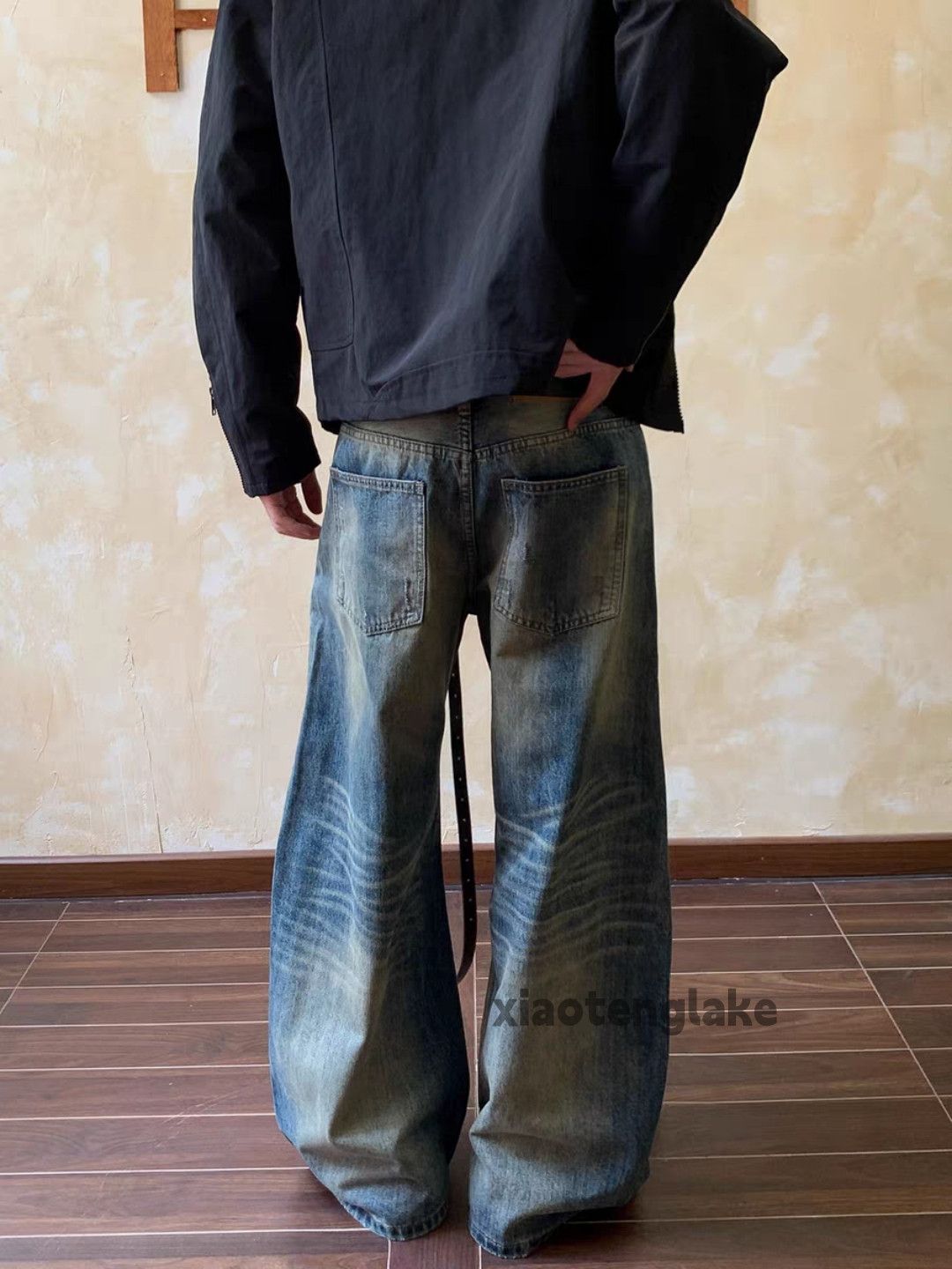Jean Custom wide Leg flared loose baggy yuppie y2k jeans Size US 33 - 4 Thumbnail