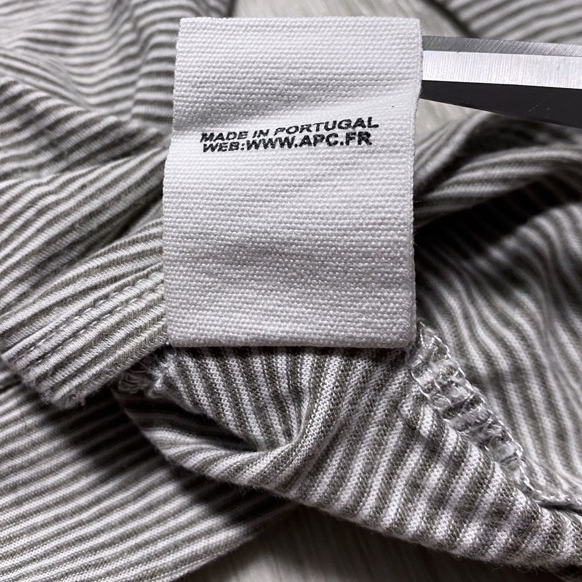 A.P.C. Womens A.P.C. APC Wide Neck Striped Cotton Long Sleeve Shirt Size L / US 10 / IT 46 - 16 Thumbnail
