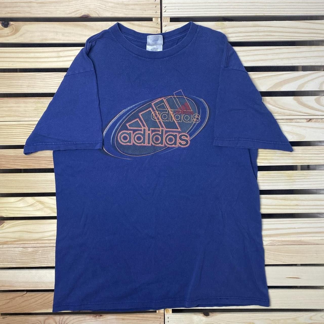 Adidas Vintage Adidas Navy Blue Tee Size Medium Size US M / EU 48-50 / 2 - 1 Thumbnail