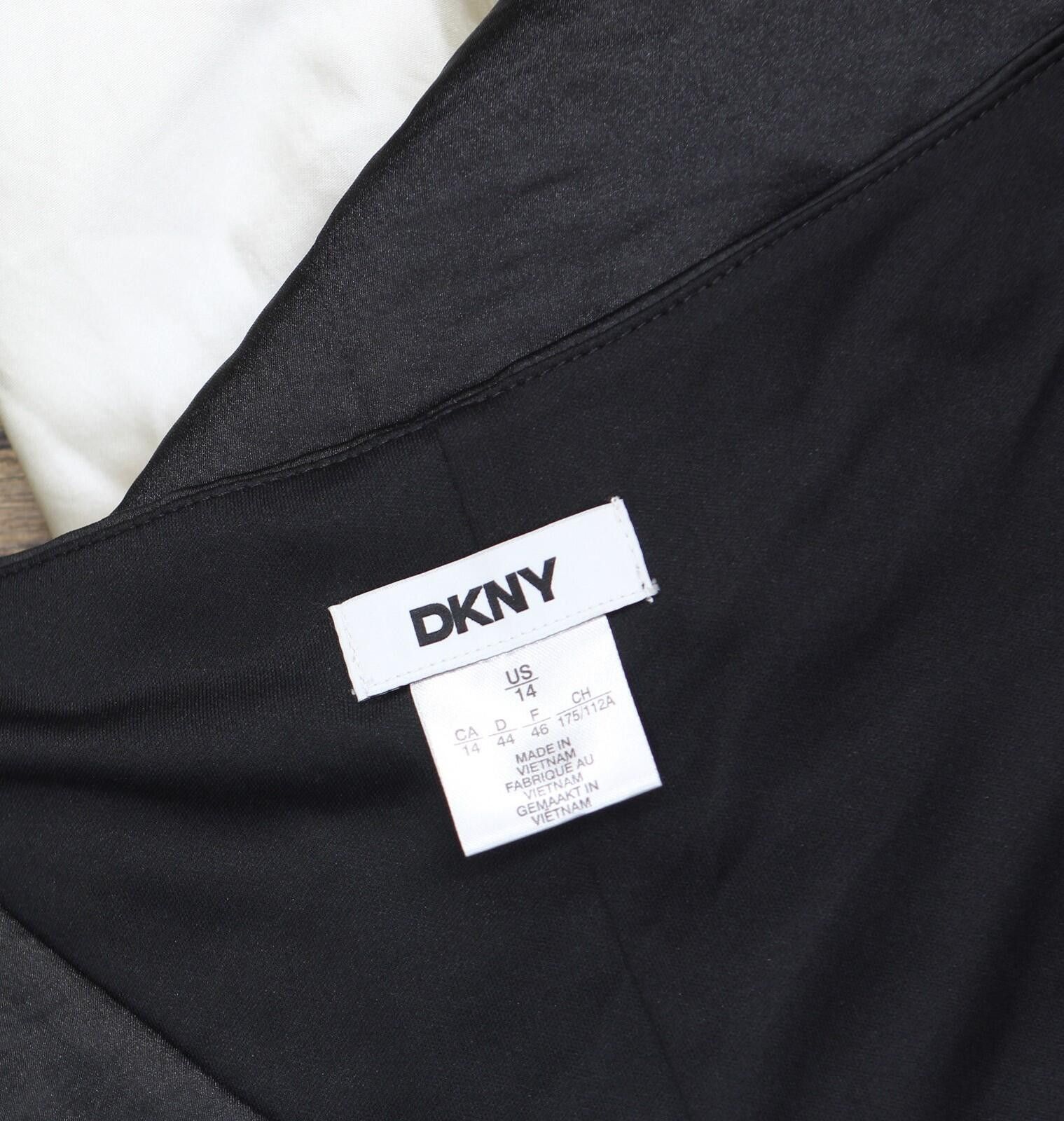 DKNY Dkny Satin Slip Dress Dd4k6d69 Black / Cloud / Eggshell 14 Size XL / US 12-14 / IT 48-50 - 4 Thumbnail