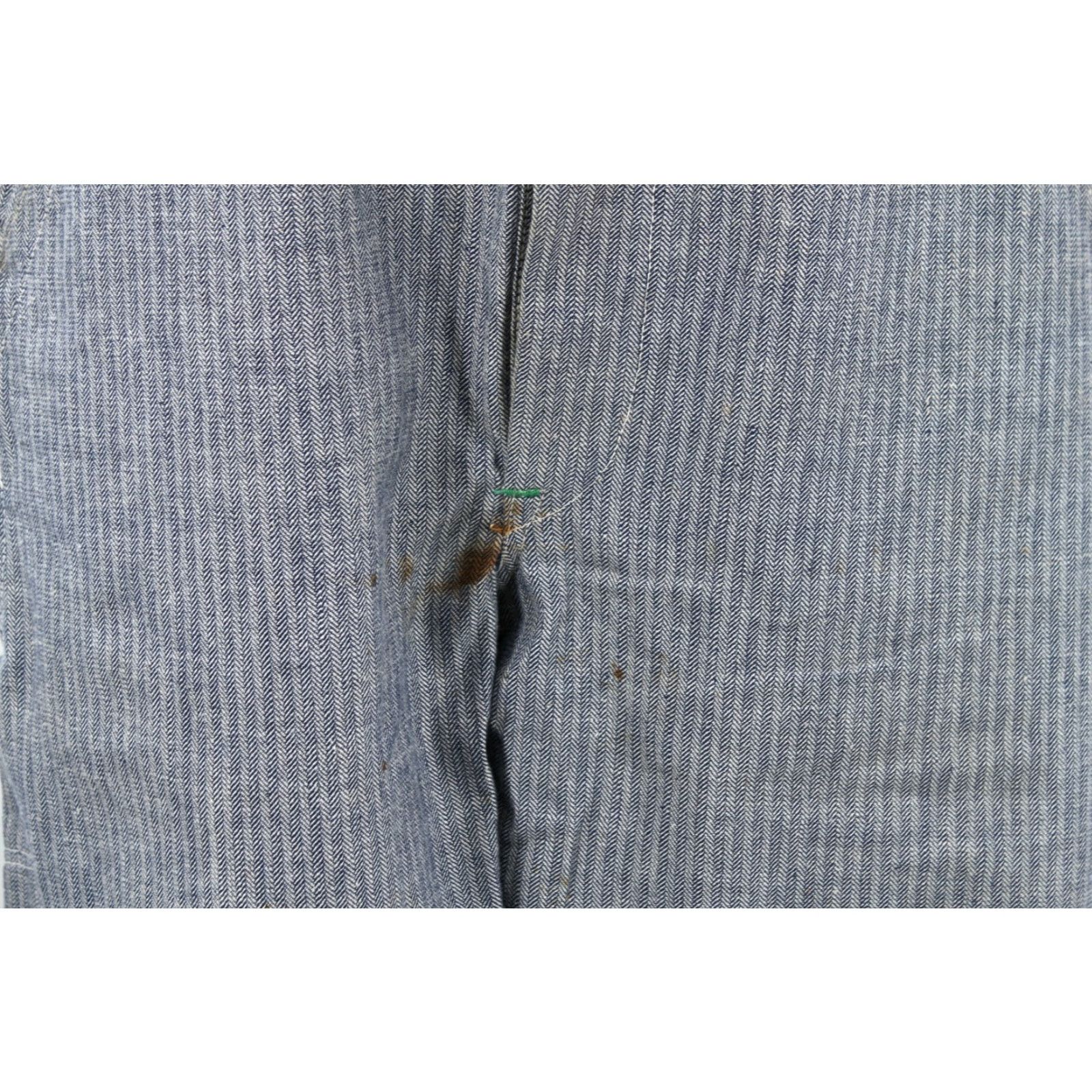 Vintage VINTAGE Key Denim Overalls Shirt Mens 70s HBT Striped Blue Cotton Medium 1970s 28.5in Inseam Size US 31 - 5 Thumbnail