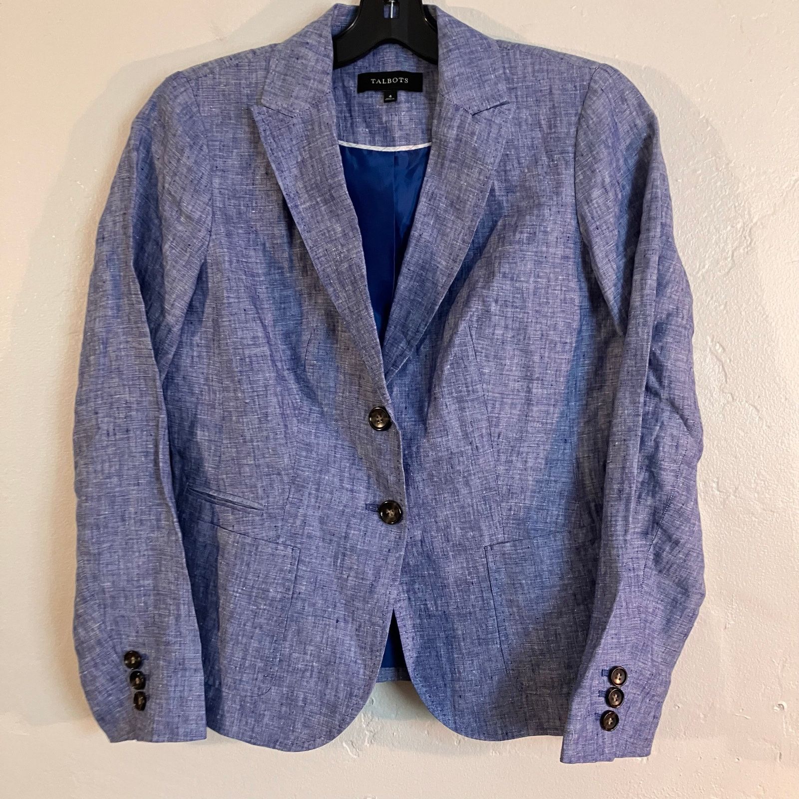 Other Talbots Women's Blue Linen Sport Coat Jacket Size S / US 4 / IT 40 - 1 Thumbnail