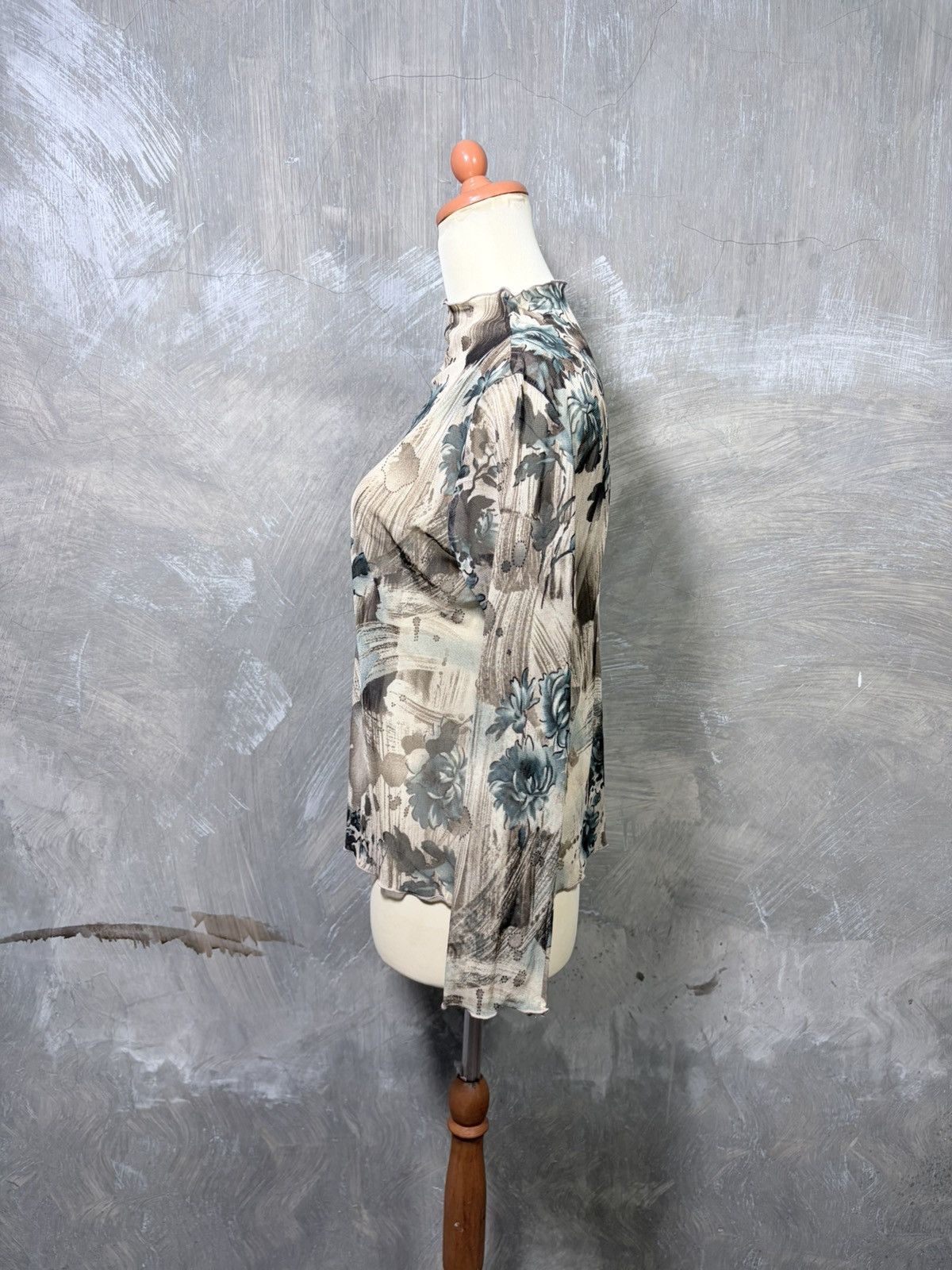 Japanese Brand Y2K Unknown Japanese Flower Pattern Mesh Tops Size M / US 6-8 / IT 42-44 - 4 Thumbnail