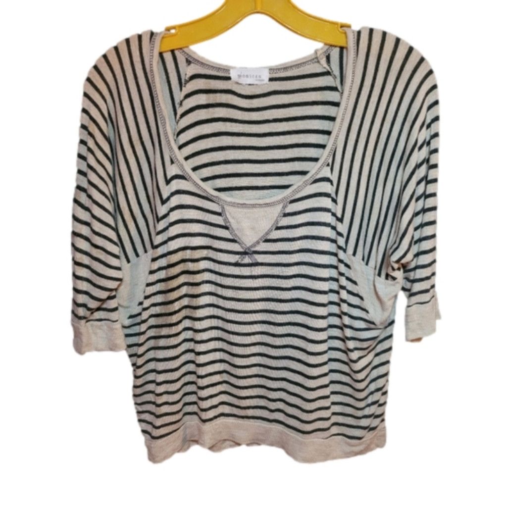 Montagut Monteri, casual shirt. Beige with black stripes.,guc, M Size L / US 10 / IT 46 - 1 Thumbnail
