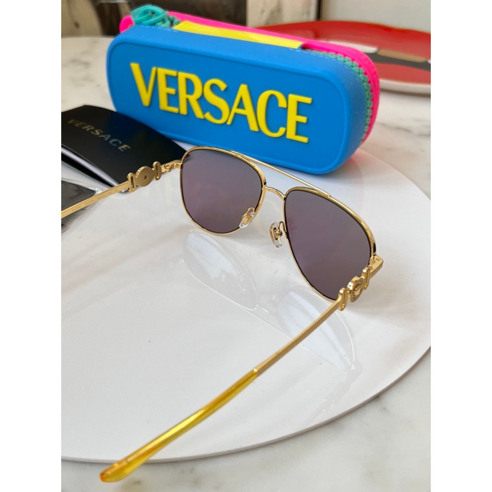 Versace NEW Versace Kids VK2002 Green Mirror Aviator Sunglasses Size ONE SIZE - 8 Thumbnail