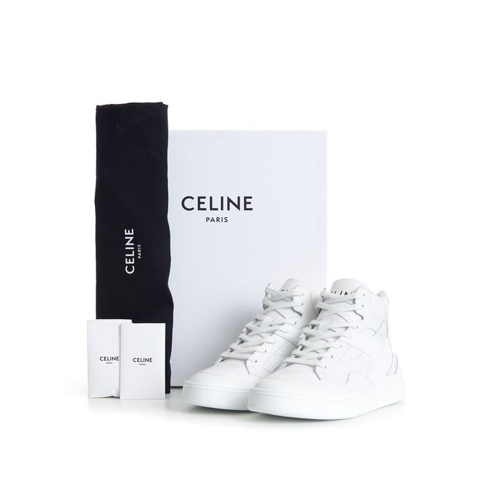 Celine CT-06 High Top Sneaker - Optic White Calfskin Leather | Grailed