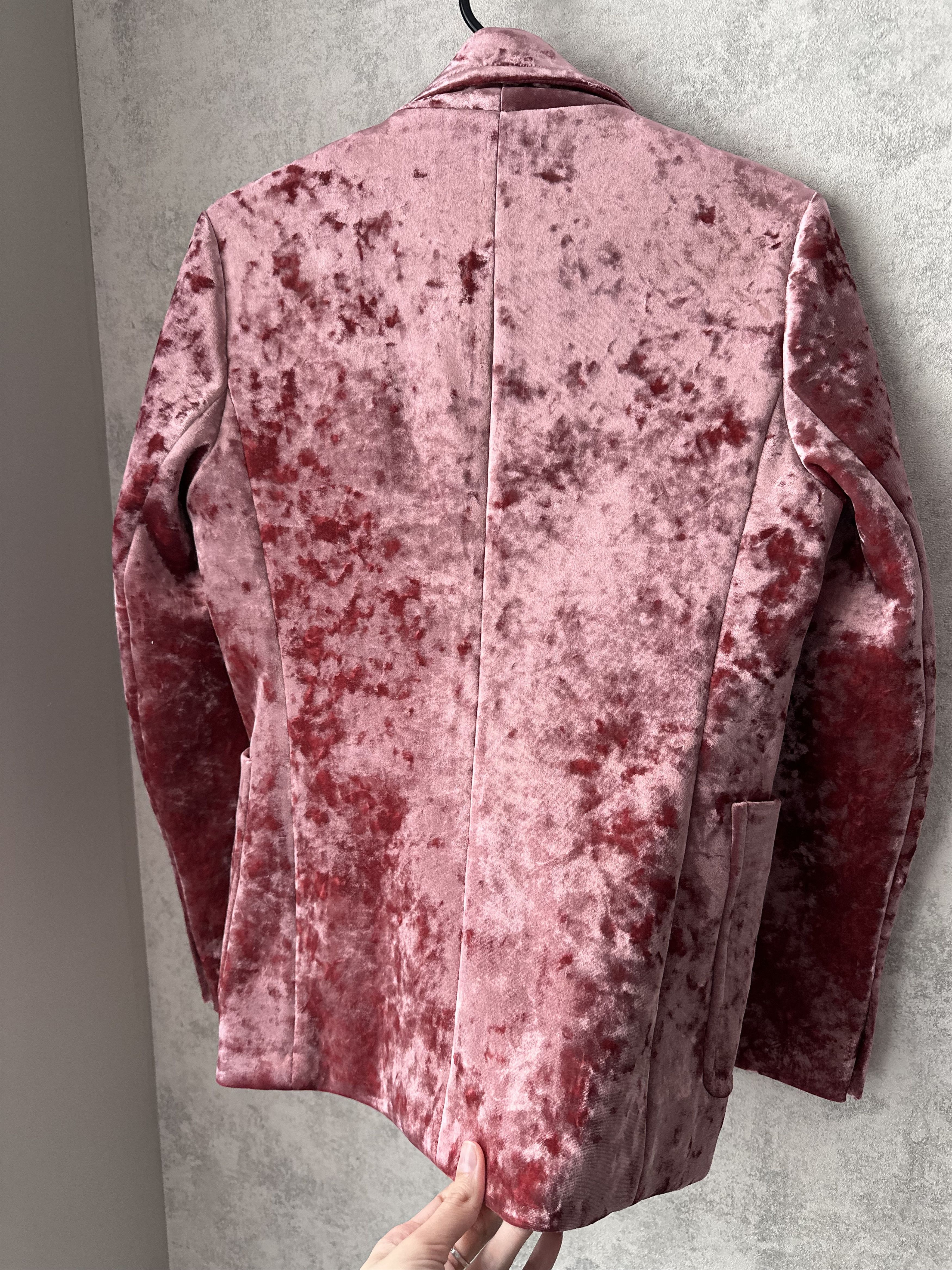 Sandro Sandro Paris Velvet Blazer Jacket Burgundy Designer Size XS / US 0-2 / IT 36-38 - 13 Thumbnail