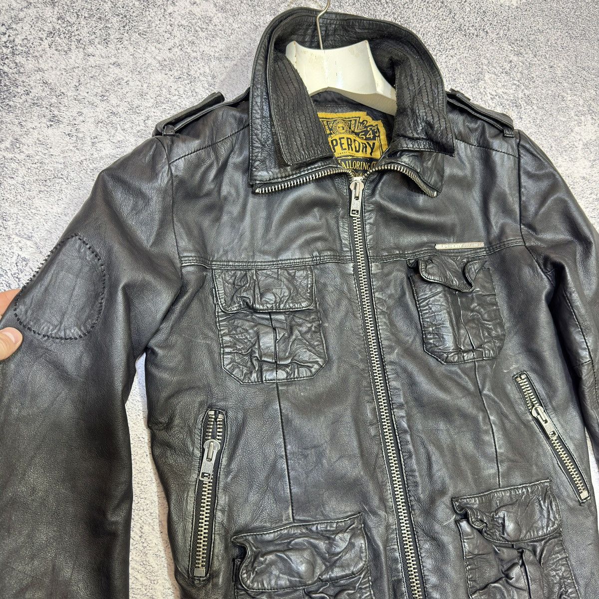 Genuine Leather × Superdry Superdry Black Genuine Leather Jacket M size Size US M / EU 48-50 / 2 - 5 Thumbnail