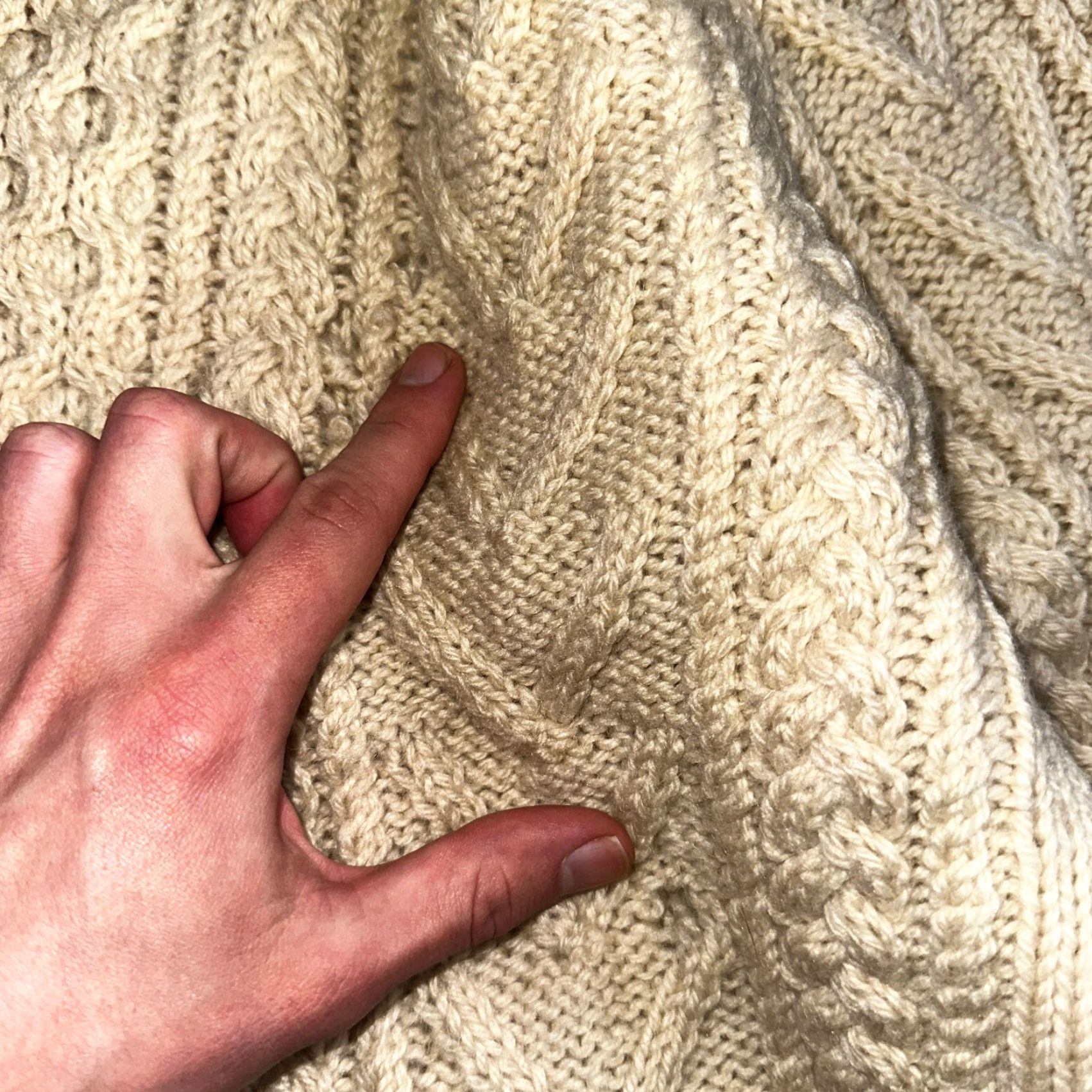Vintage VTG Sweater Mens M Cream Cable Knit Ribbed Full Zip 1960s Rockabilly Ivory Rare Size US M / EU 48-50 / 2 - 3 Thumbnail