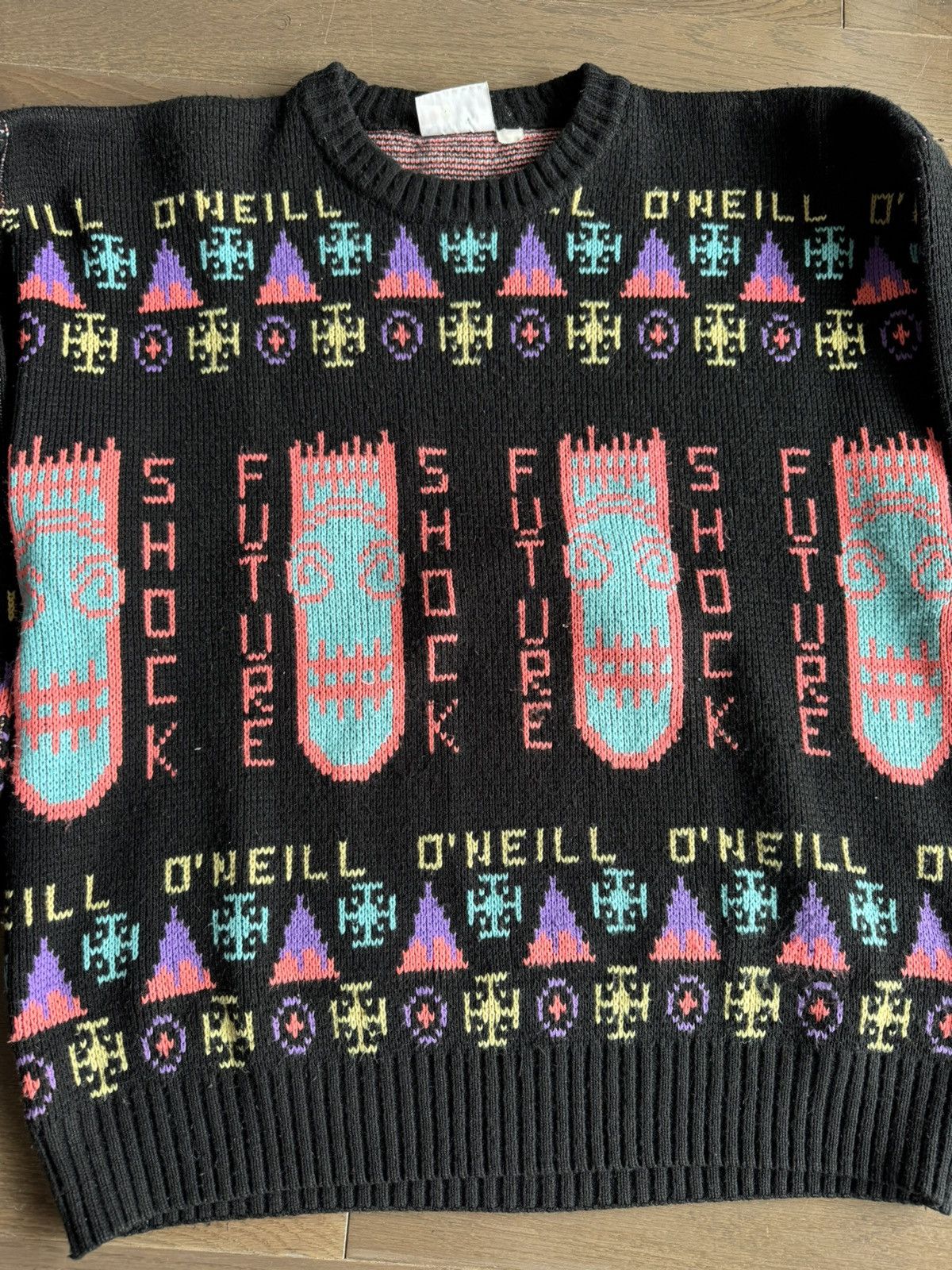 O'Neill Vintage O’Neill intarsia Italian knit sweater 90s Size US L / EU 52-54 / 3 - 1 Thumbnail