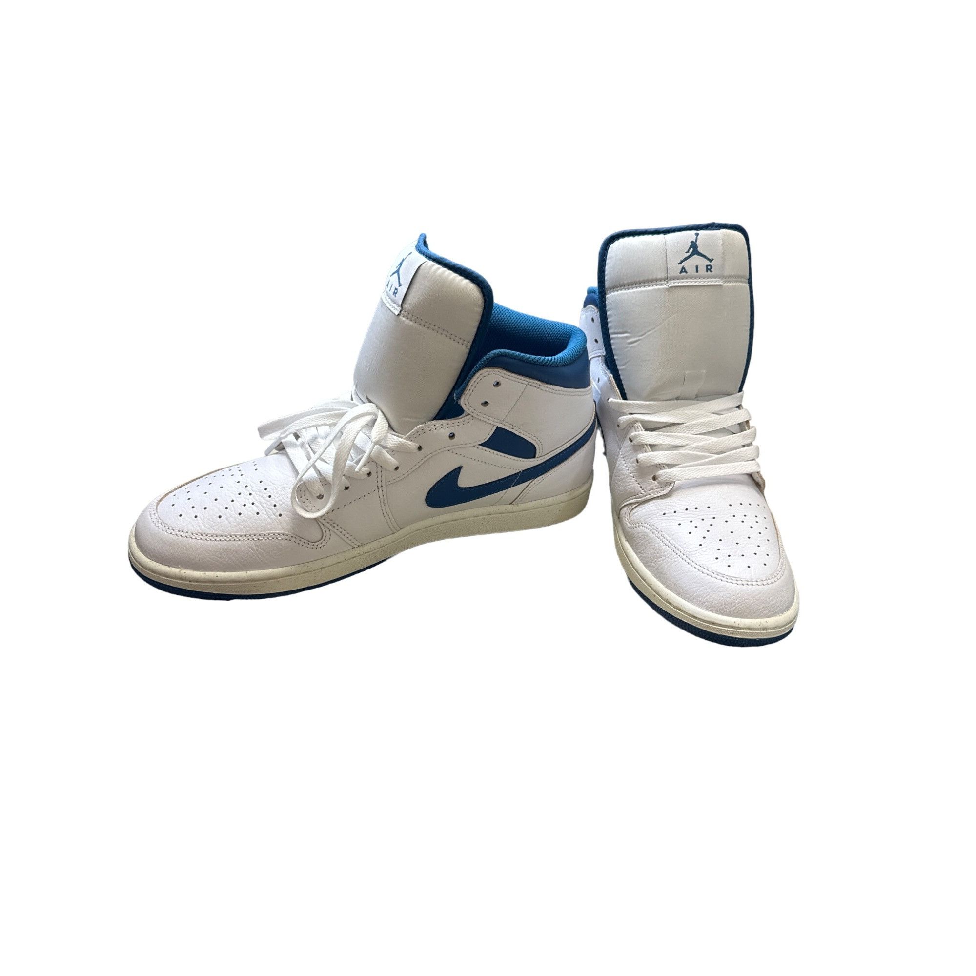 Nike Nike Air Jordan men’s white and blue high top leather basket Size US 12 / EU 45 - 3 Thumbnail