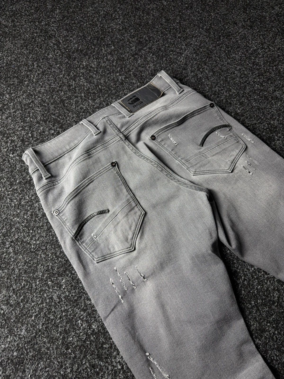G-Star 00s G-Star RAW Revend Super Slim Grey Distressed Jeans Size US 29 - 10 Thumbnail