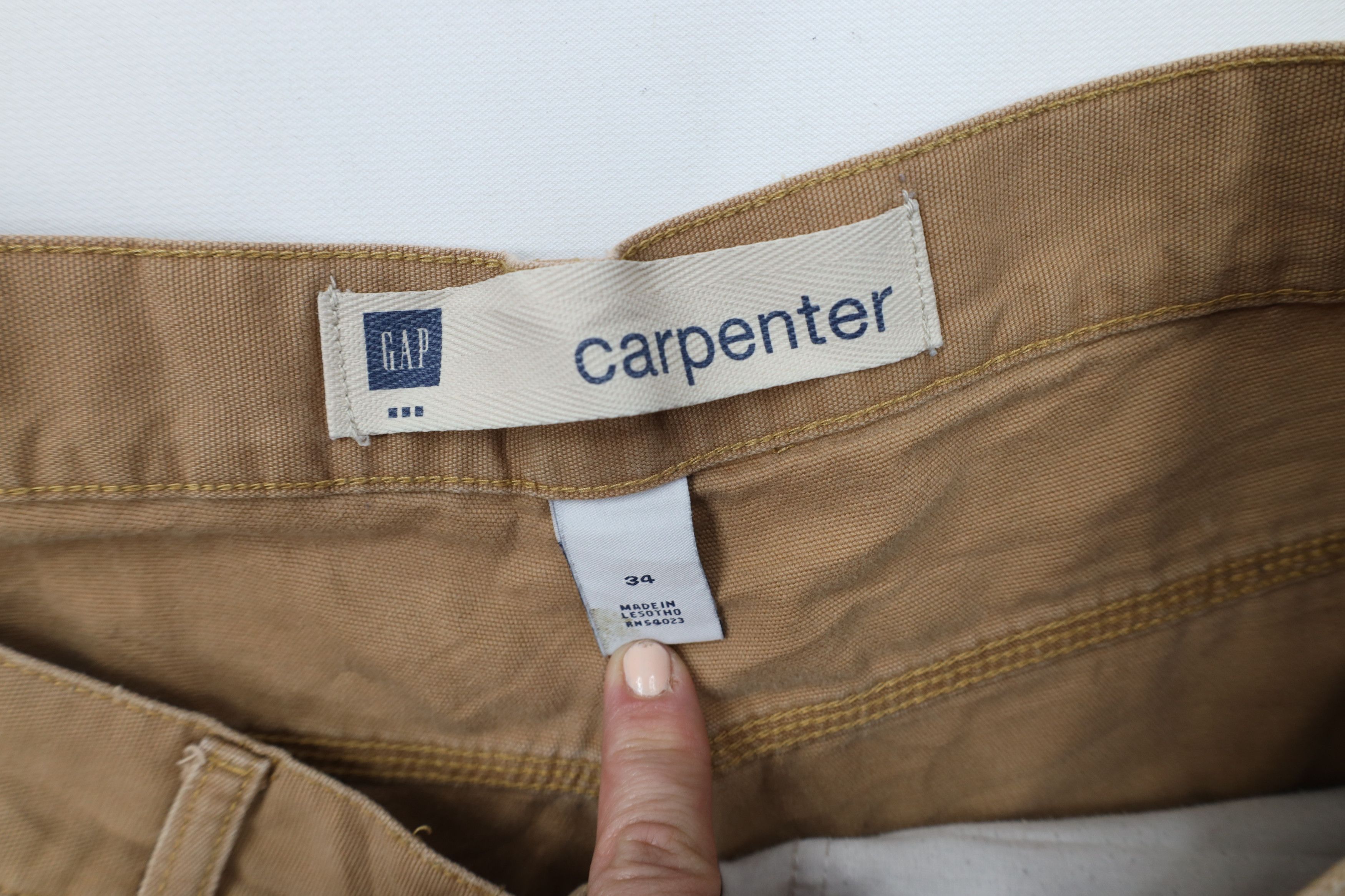 Gap × Vintage Vintage 90s Y2K Gap Carpenter Canvas Shorts Brown Cotton Size US 34 / EU 50 - 10 Thumbnail