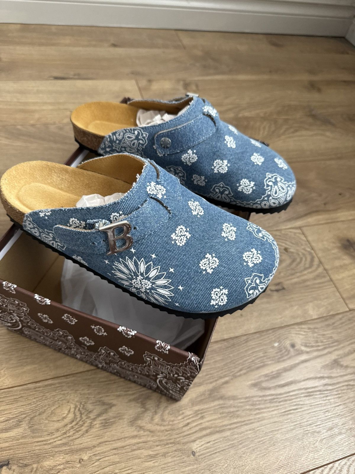 Bravest Studios Bravest Studios Blue Paisley Clogs Size US 9 / EU 42 - 1 Thumbnail