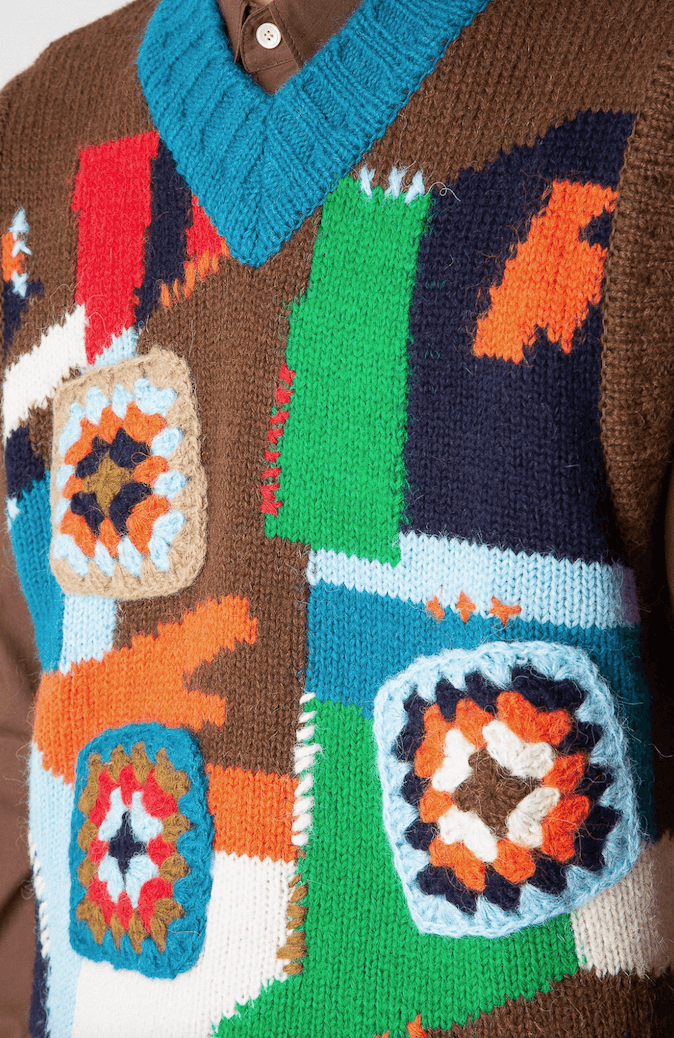 Andersson Bell $445 Andersson Bell Crochet Intarsia Knit Vest Size US M / EU 48-50 / 2 - 3 Thumbnail