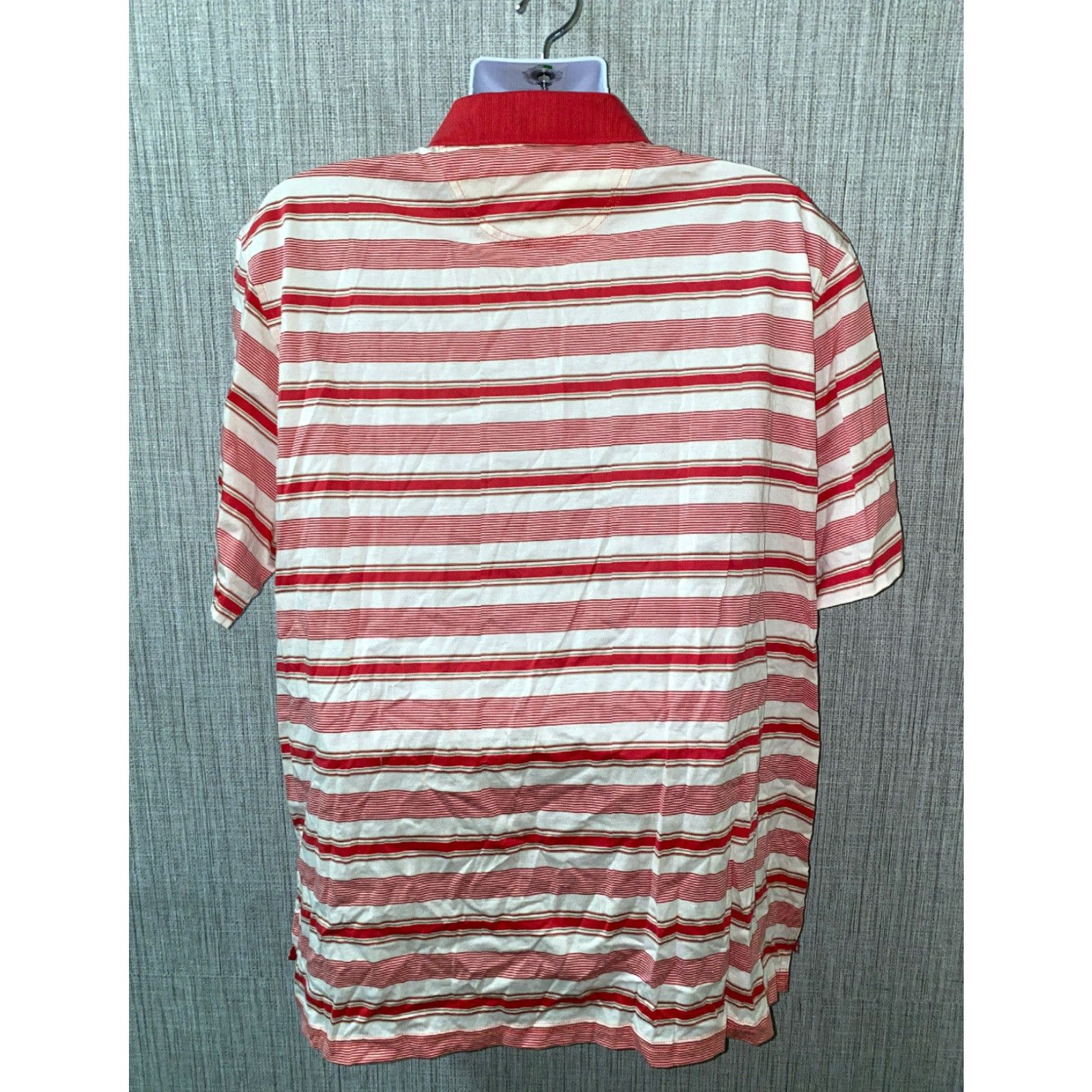 Cremieux Daniel Cremieux Mens Red Striped Golf Polo Shirt XL Cotton Short Sleeve Collared Size US XL / EU 56 / 4 - 5 Thumbnail