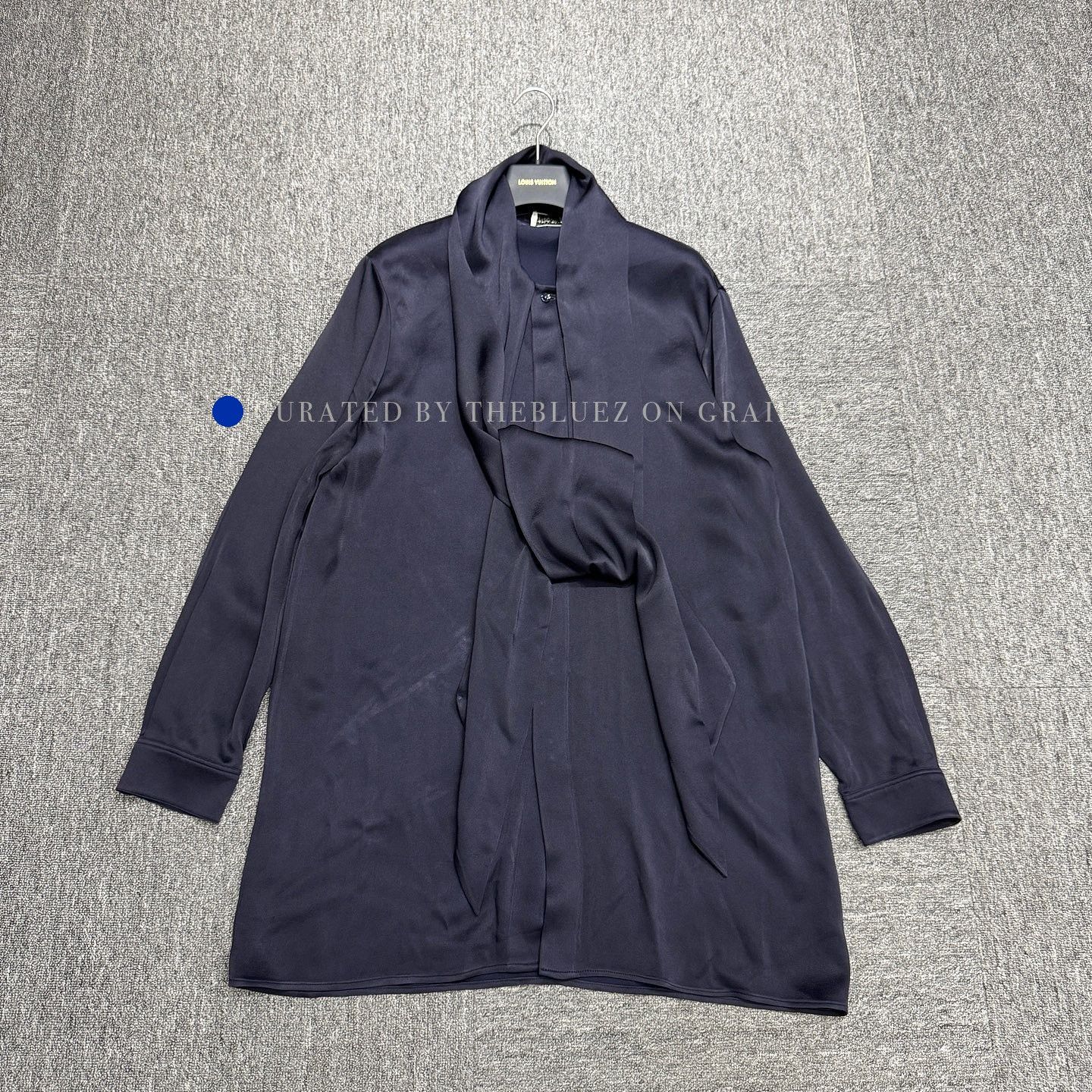 Saint Laurent Paris Solid Stand Collar Shirt in Navy Size US L / EU 52-54 / 3 - 1 Thumbnail